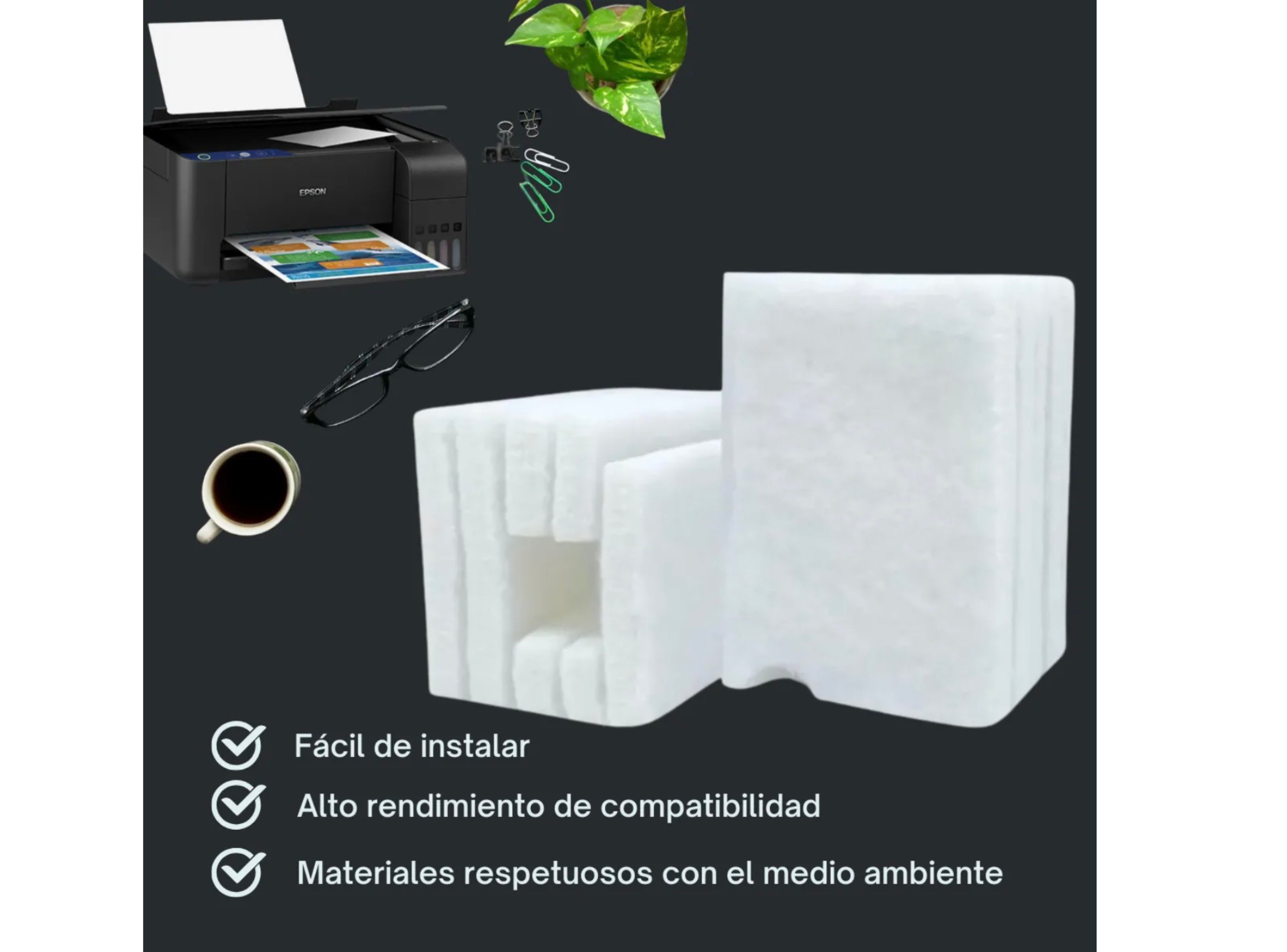 5 Set De Almohadillas Para Impresora Epson L3160 L5190 L3165-5