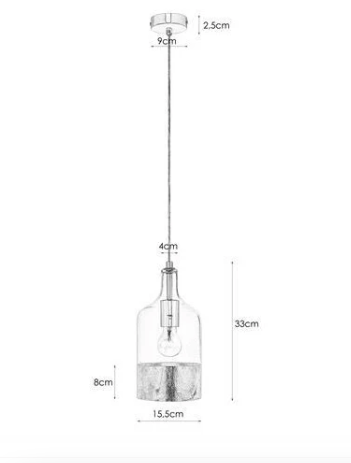 LAMPARA COLGANTE DE VIDRIO NIQUEL E27 1X60W-2