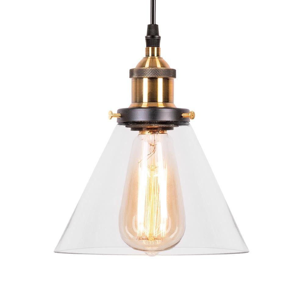 LÁMPARA COLGANTE VIDRIO BRONCE 1X60W E27-0