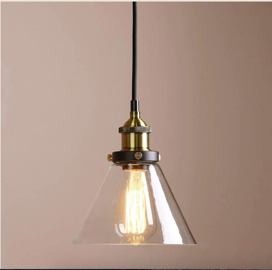 LÁMPARA COLGANTE VIDRIO BRONCE 1X60W E27-1