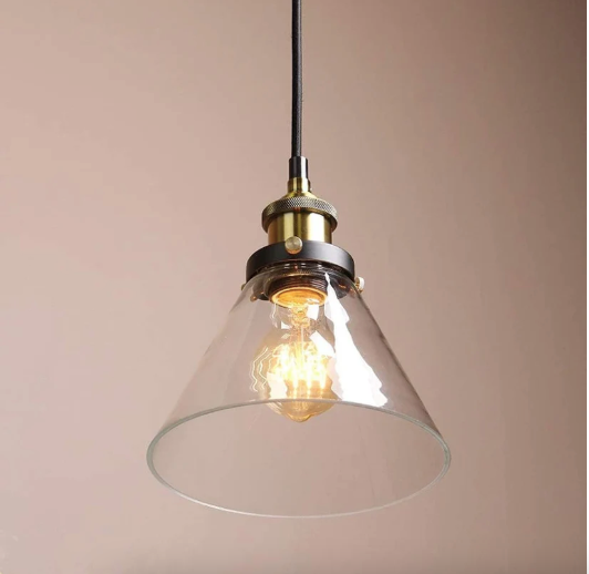 LÁMPARA COLGANTE VIDRIO BRONCE 1X60W E27-2