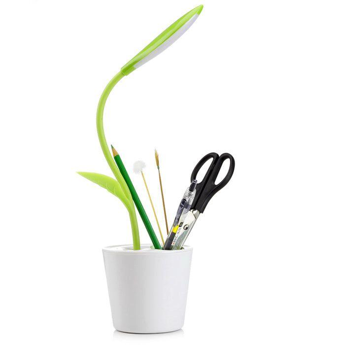 LAMPARA DE SOBREMESA PLANTA VERDE CLARO LED USD 1X3W-1