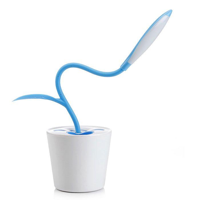 LAMPARA DE SOBREMESA PLANTA CELESTE LED USB 1X3W-0