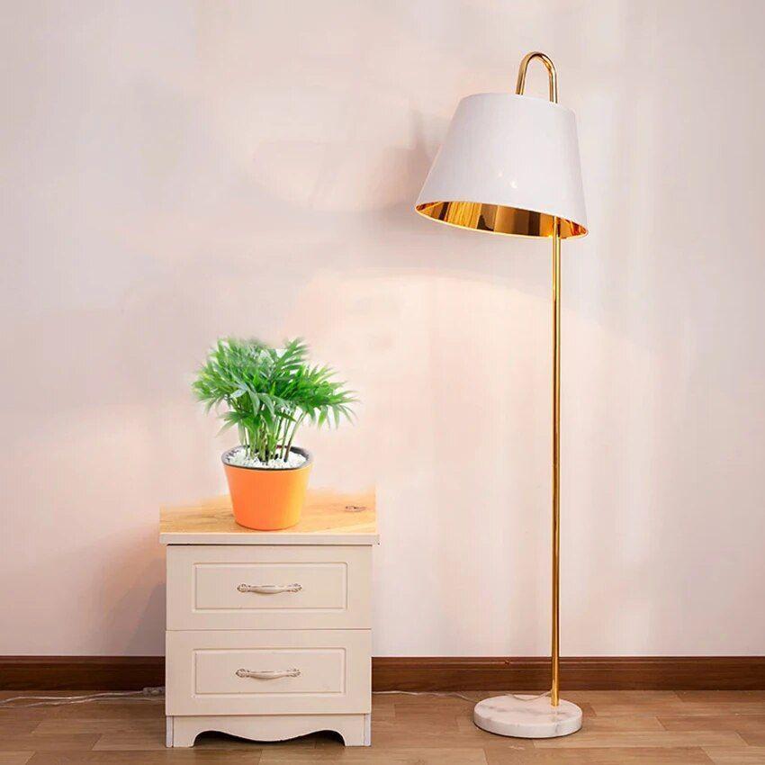 LAMPARA DE PIE BLANCA MÁRMOL E27 1X60W-2