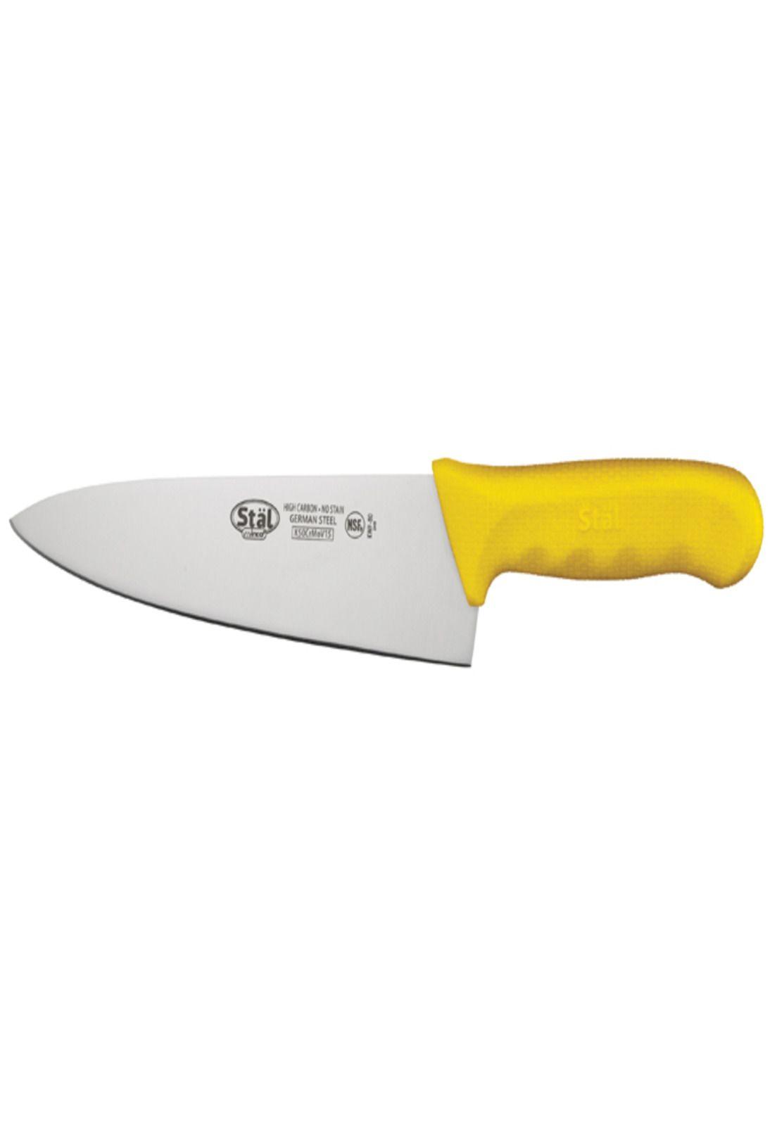 CUCHILLO MEDIO GOLPE MANGO PP AMARILLO 20 CM WINCO-0
