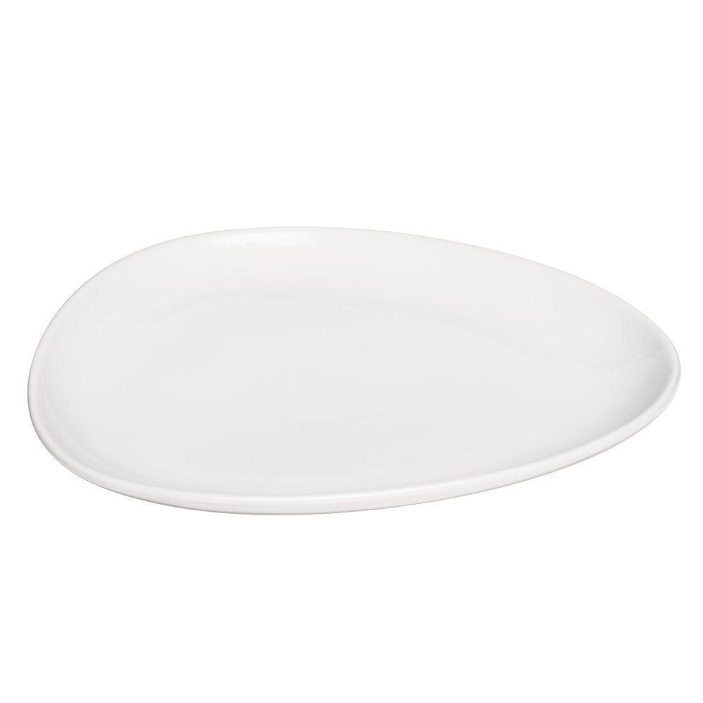  Plato Tipo  Gota Altobajo De Porcelana Blanco 30cm Star Design-2