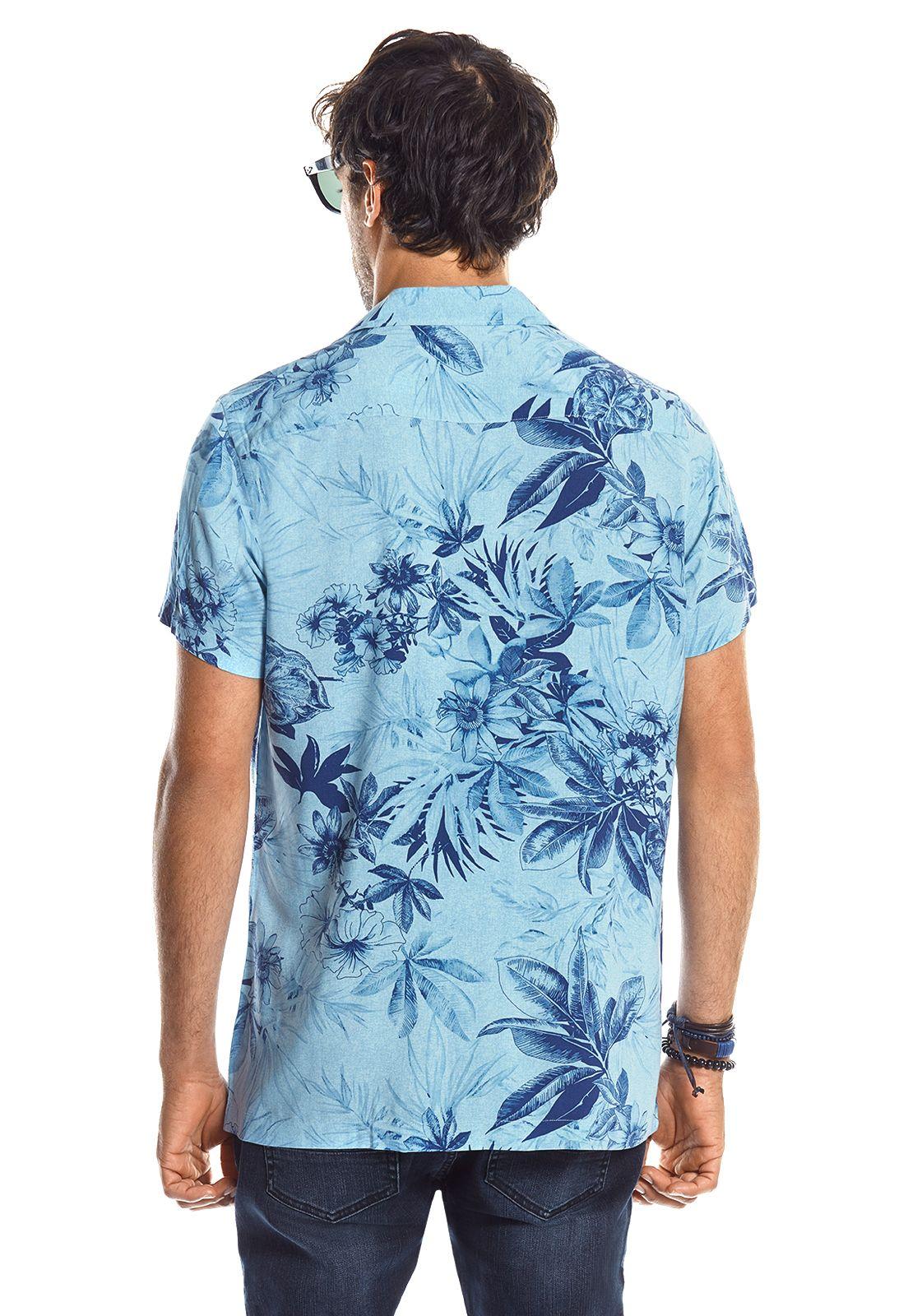 CAMISA MANGA CORTA ESTAMPADA HOUSTON FJ BLUE-2