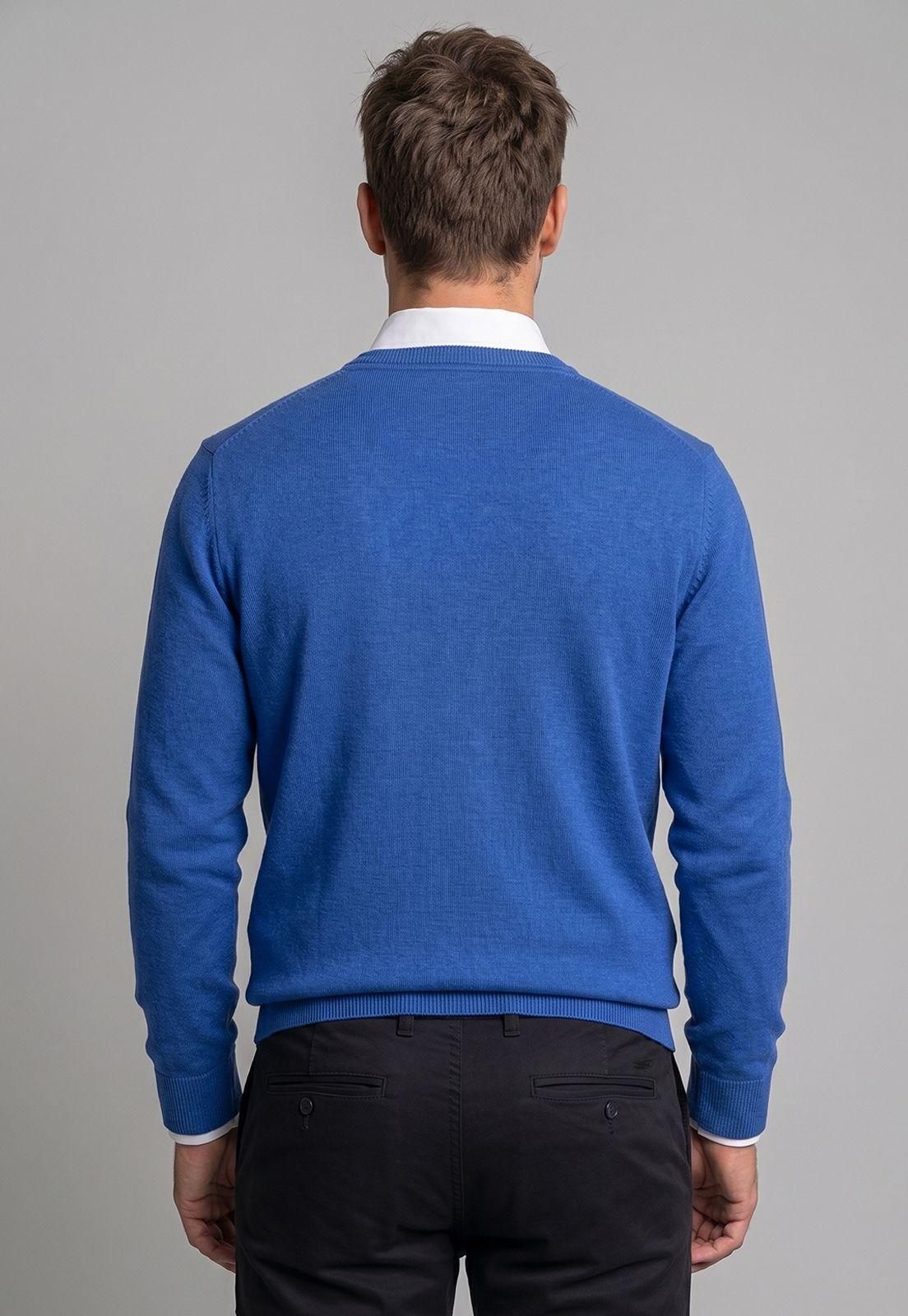Sweater Atlanta V-Neck Melange Indigo Melange-2