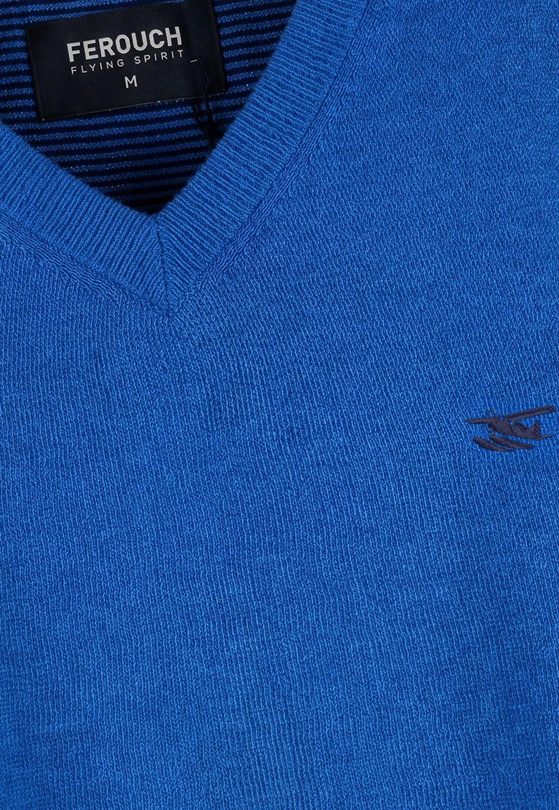 Sweater Atlanta V-Neck Melange Indigo Melange-3