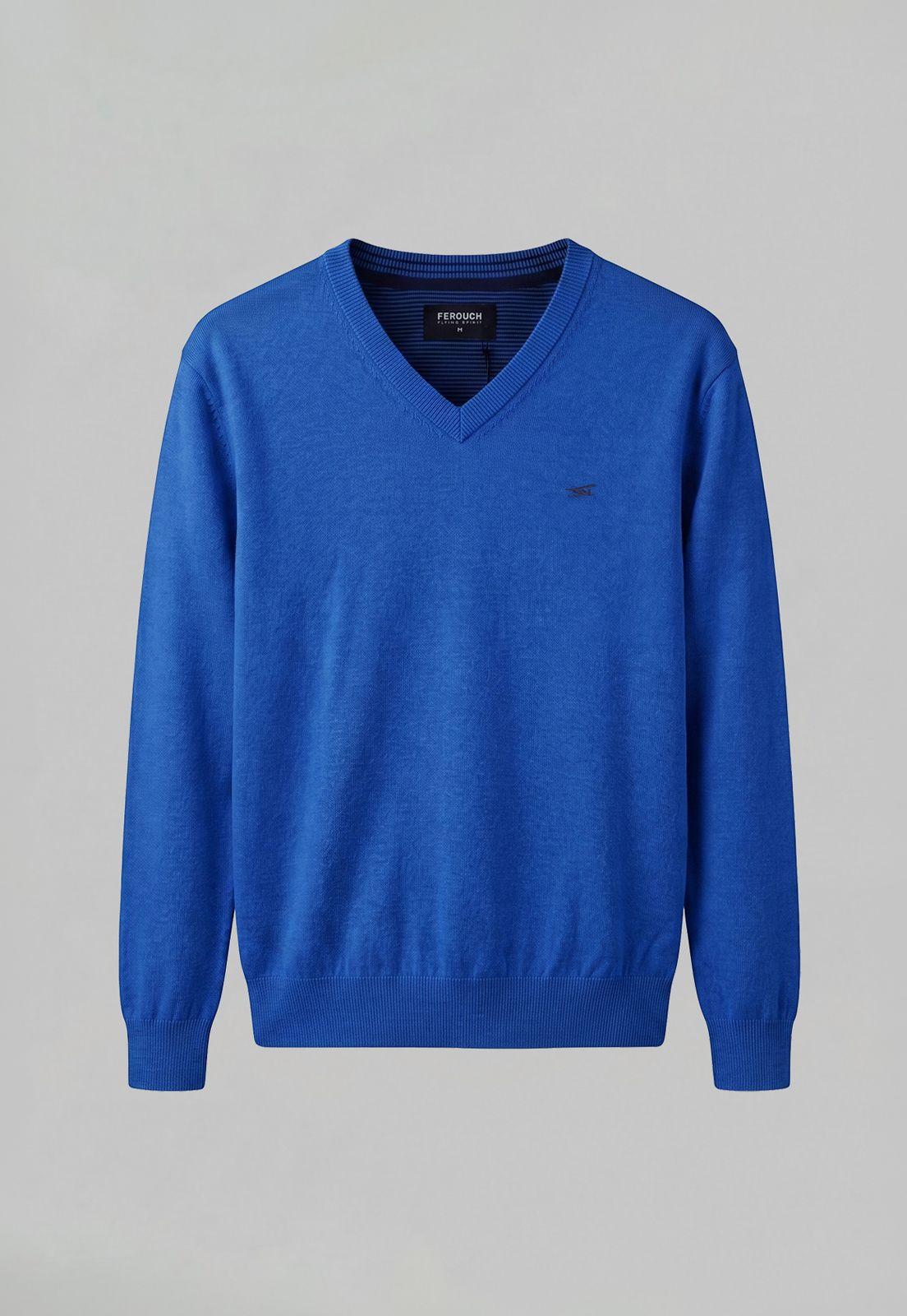 Sweater Atlanta V-Neck Melange Indigo Melange-4
