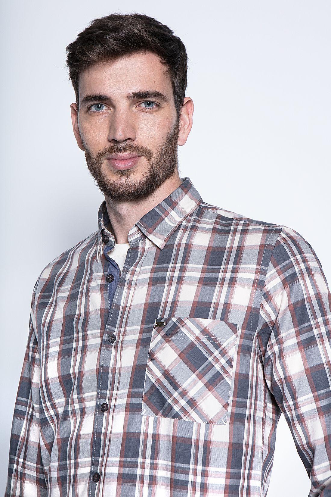 Camisa Check California Fj Camel-2