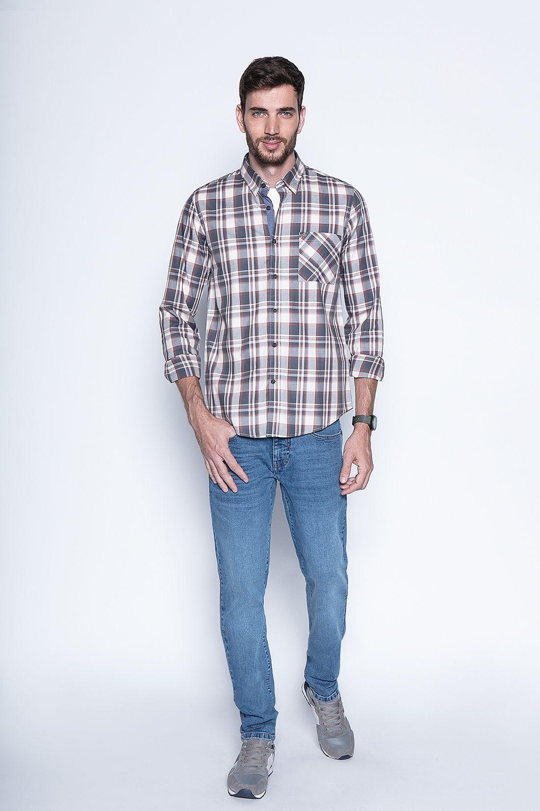 Camisa Check California Fj Camel-3