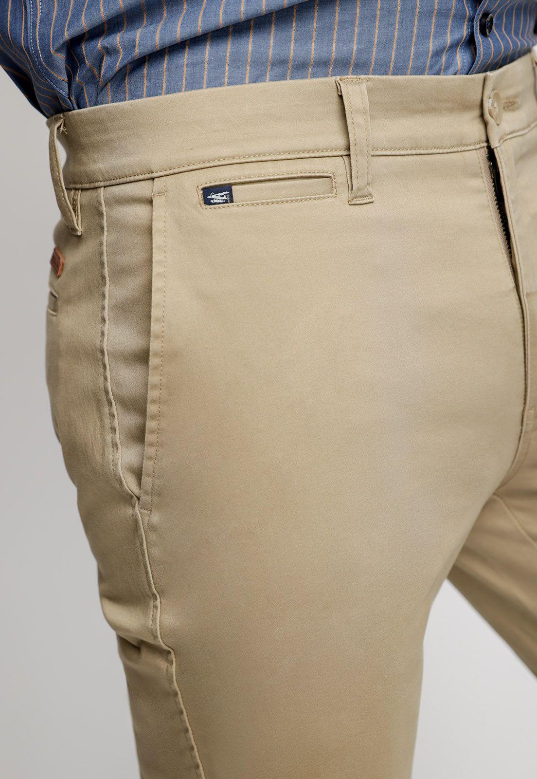 Pantalón Twill Sin Pliegues Slim L/31 Khaki-2