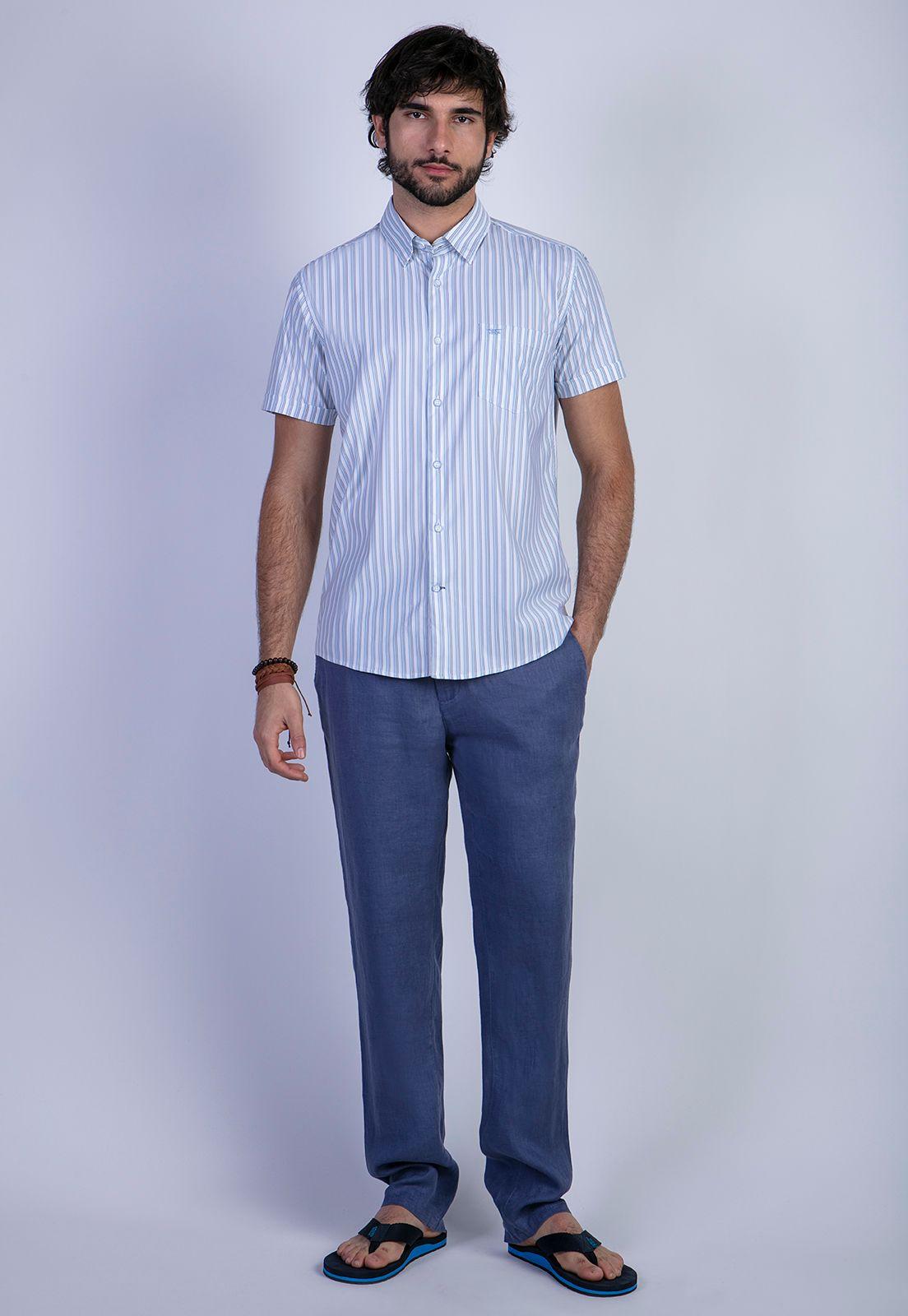 Camisa Listada Lancaster F Blue-2
