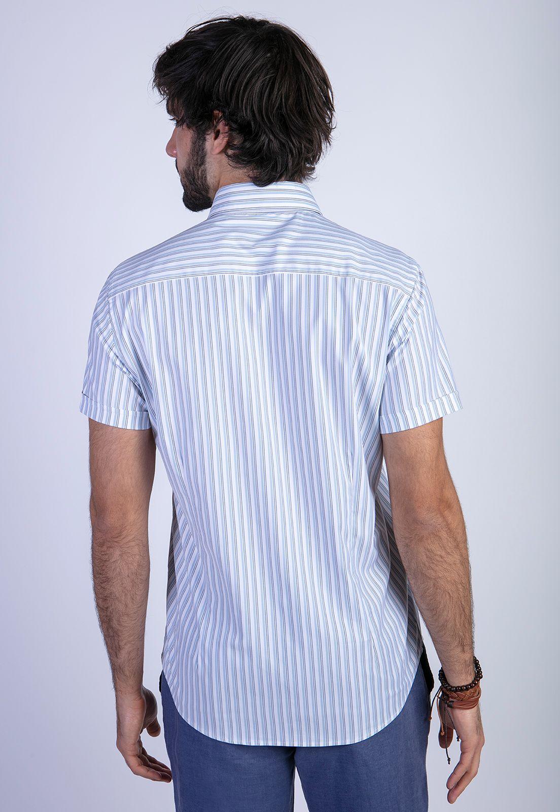 Camisa Listada Lancaster F Blue-1