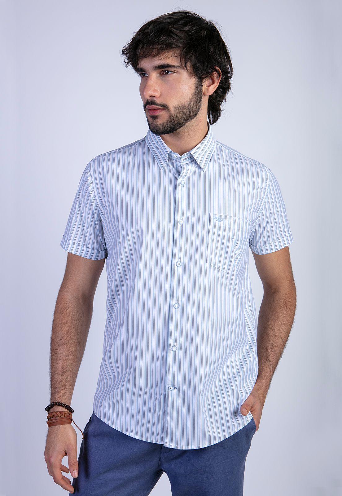 Camisa Listada Lancaster F Blue-0