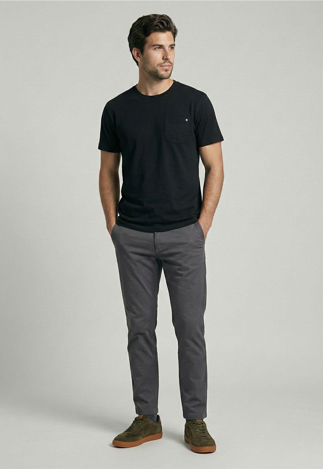 Pantalón Twill Slim /33 Dk Grey-1