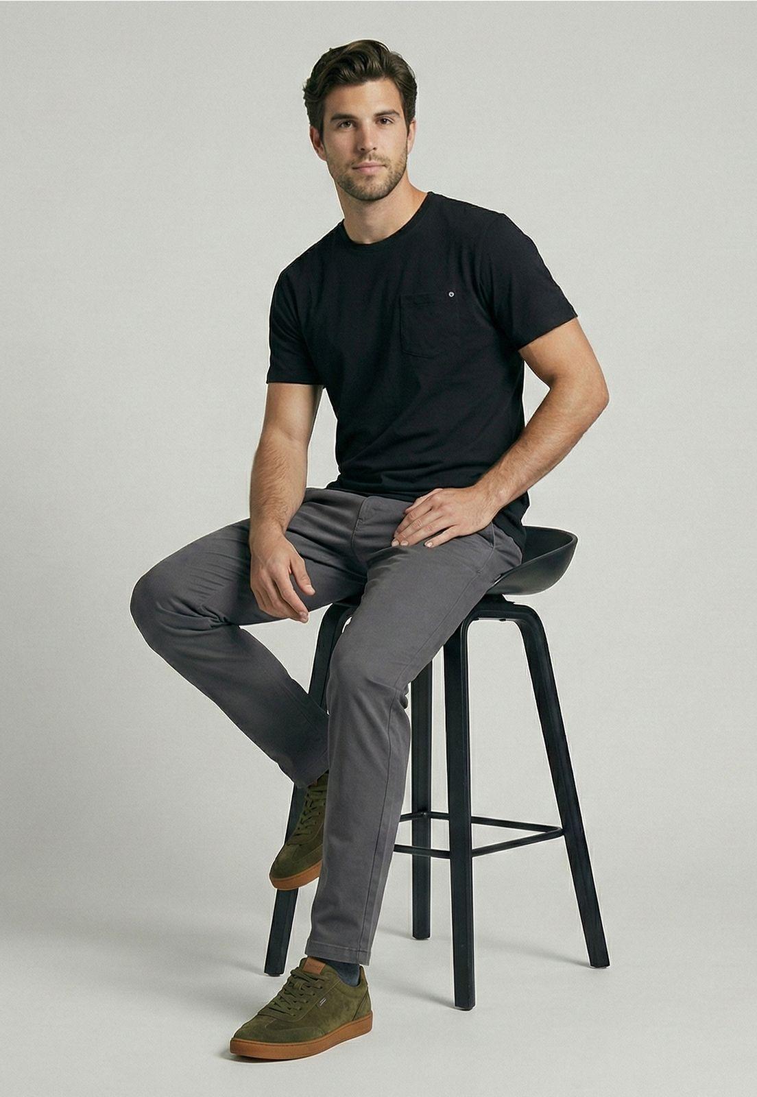 Pantalón Twill Slim /33 Dk Grey-4