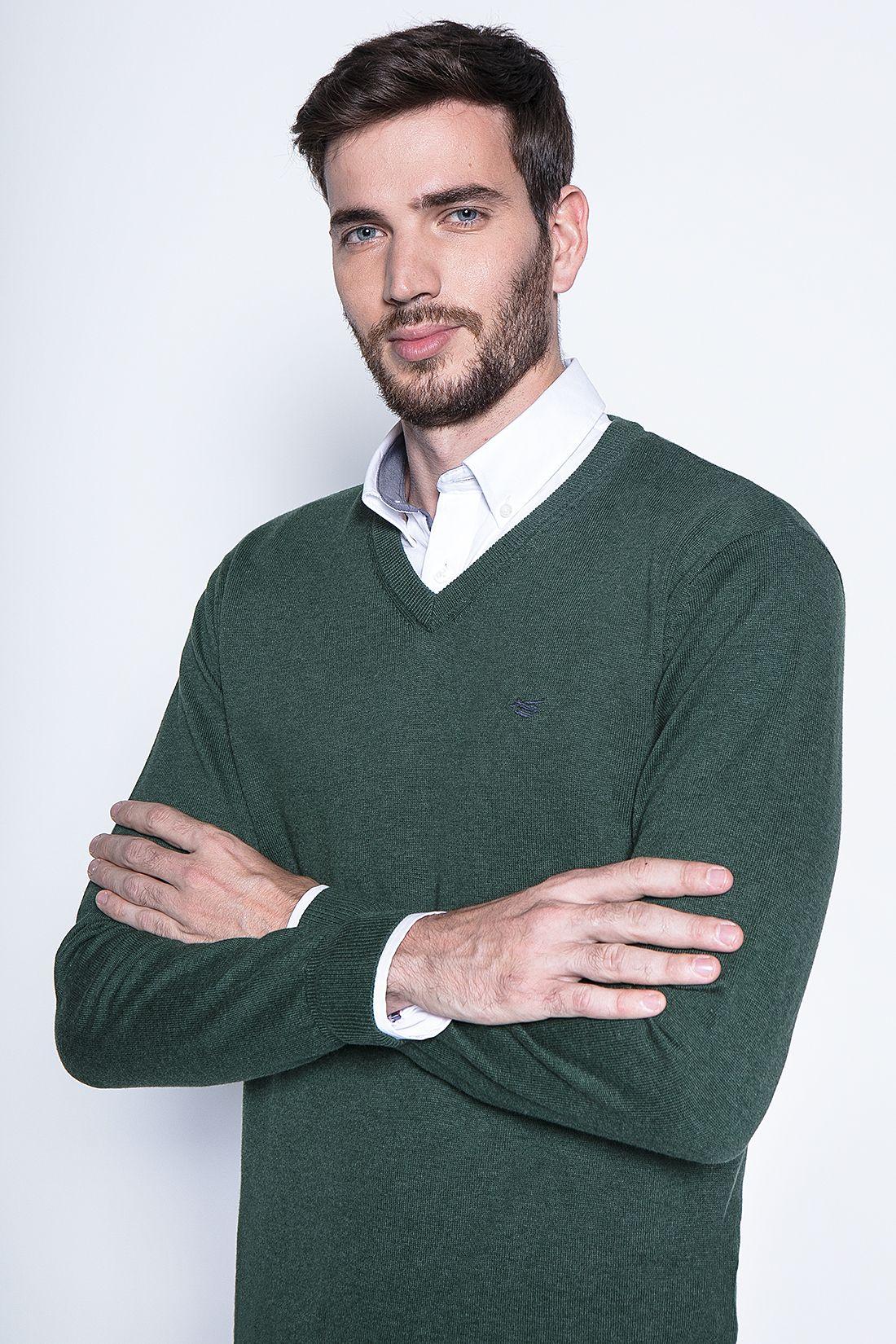 Melange Sweater Smart Casual L/S Military-2