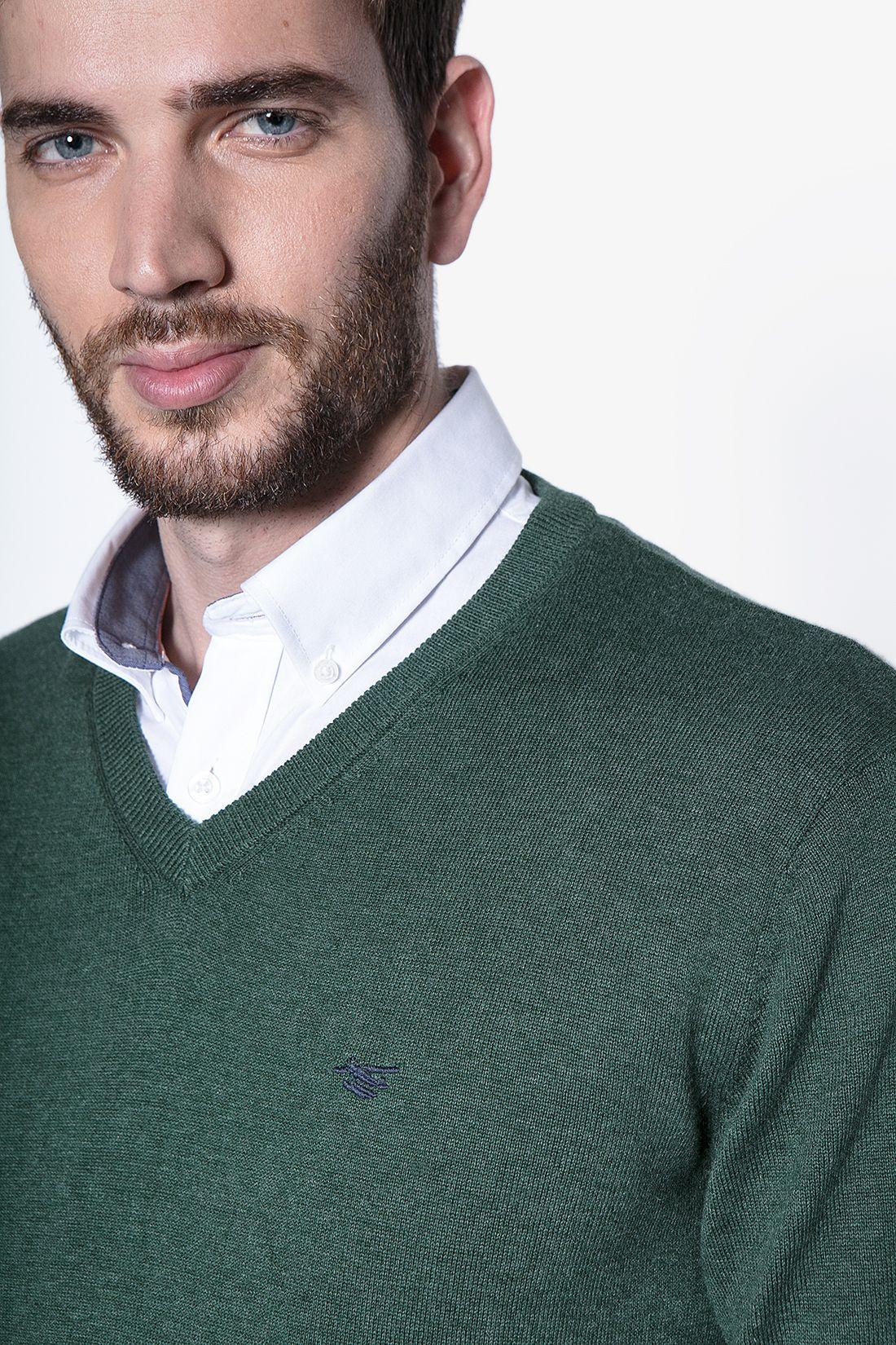 Melange Sweater Smart Casual L/S Military-4