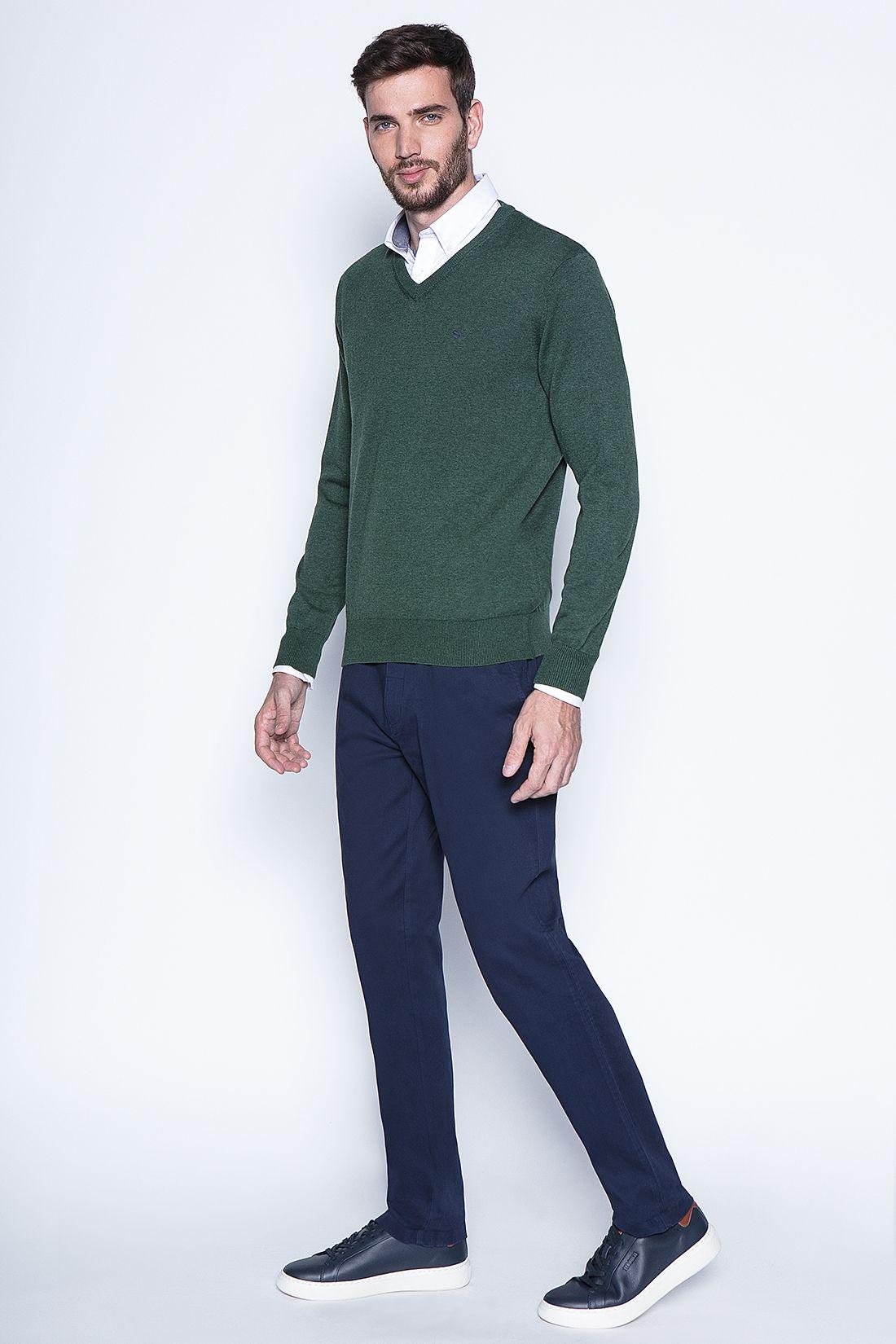 Melange Sweater Smart Casual L/S Military-3