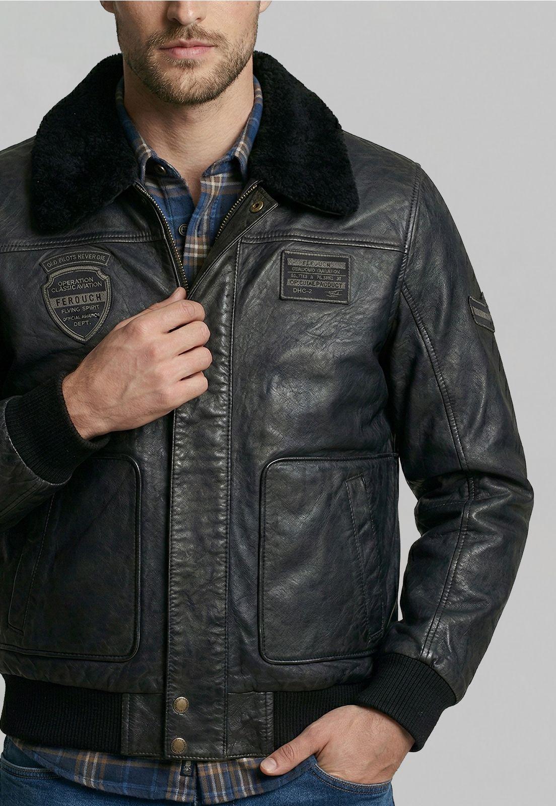 Chaqueta De Cuero Pilot Black-2