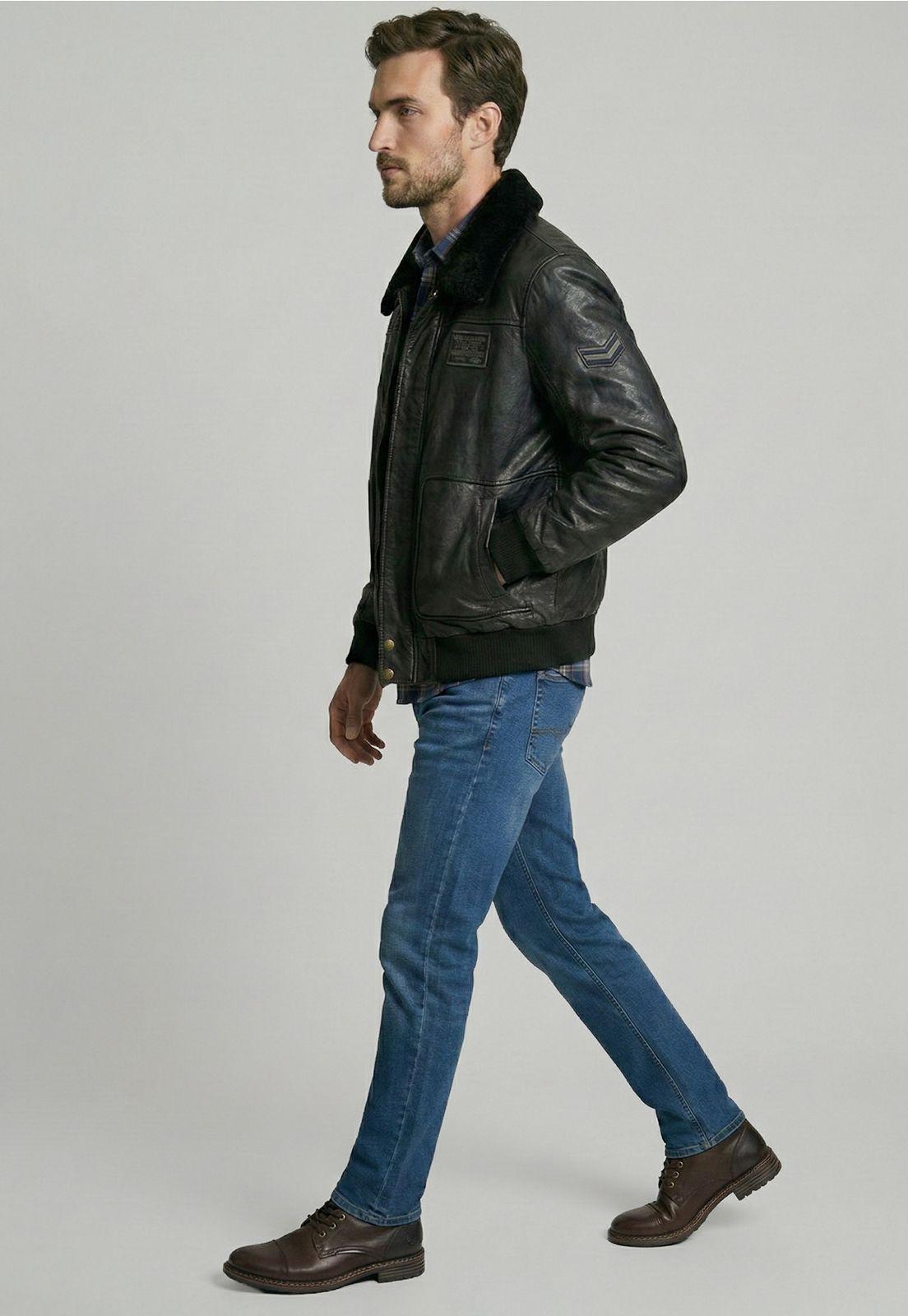 Chaqueta De Cuero Pilot Black-4