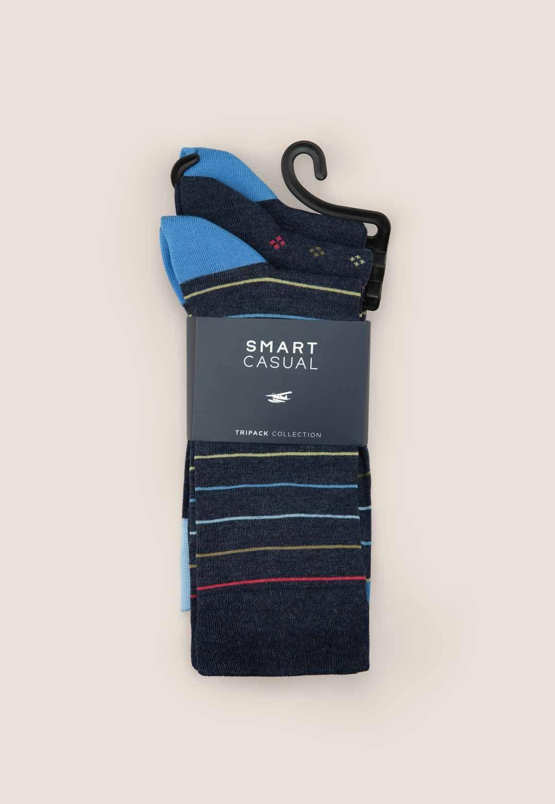 Tripack Calabazas Navy Melange-0