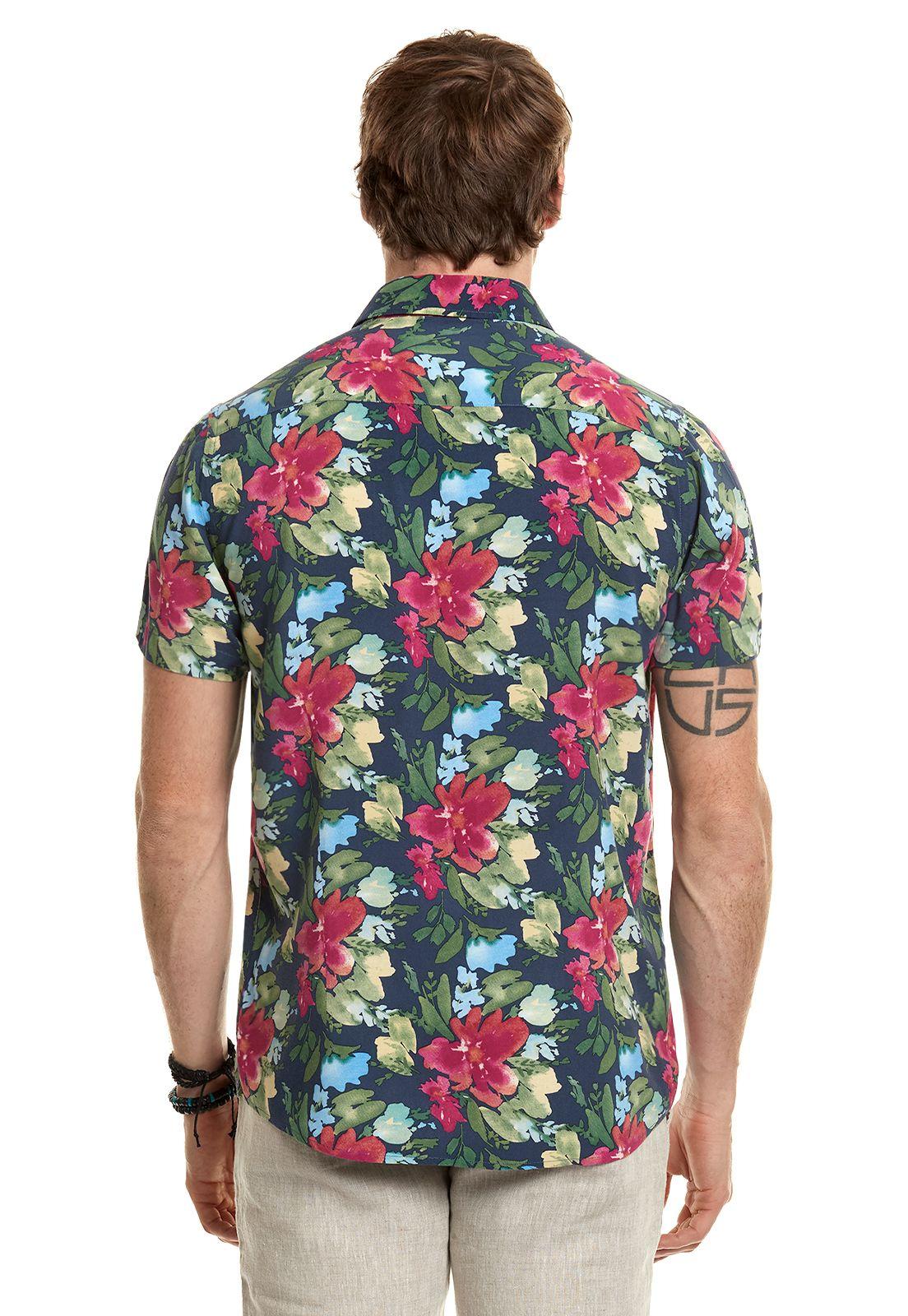 Camisa Estampada Hawai Fj Navy-2