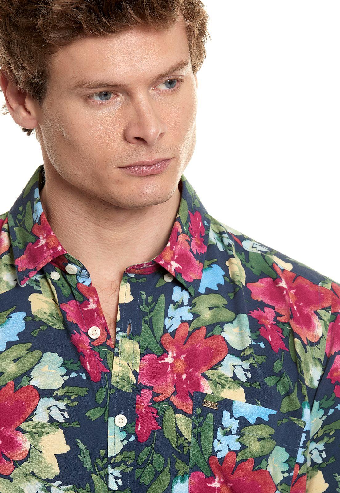 Camisa Estampada Hawai Fj Navy-3