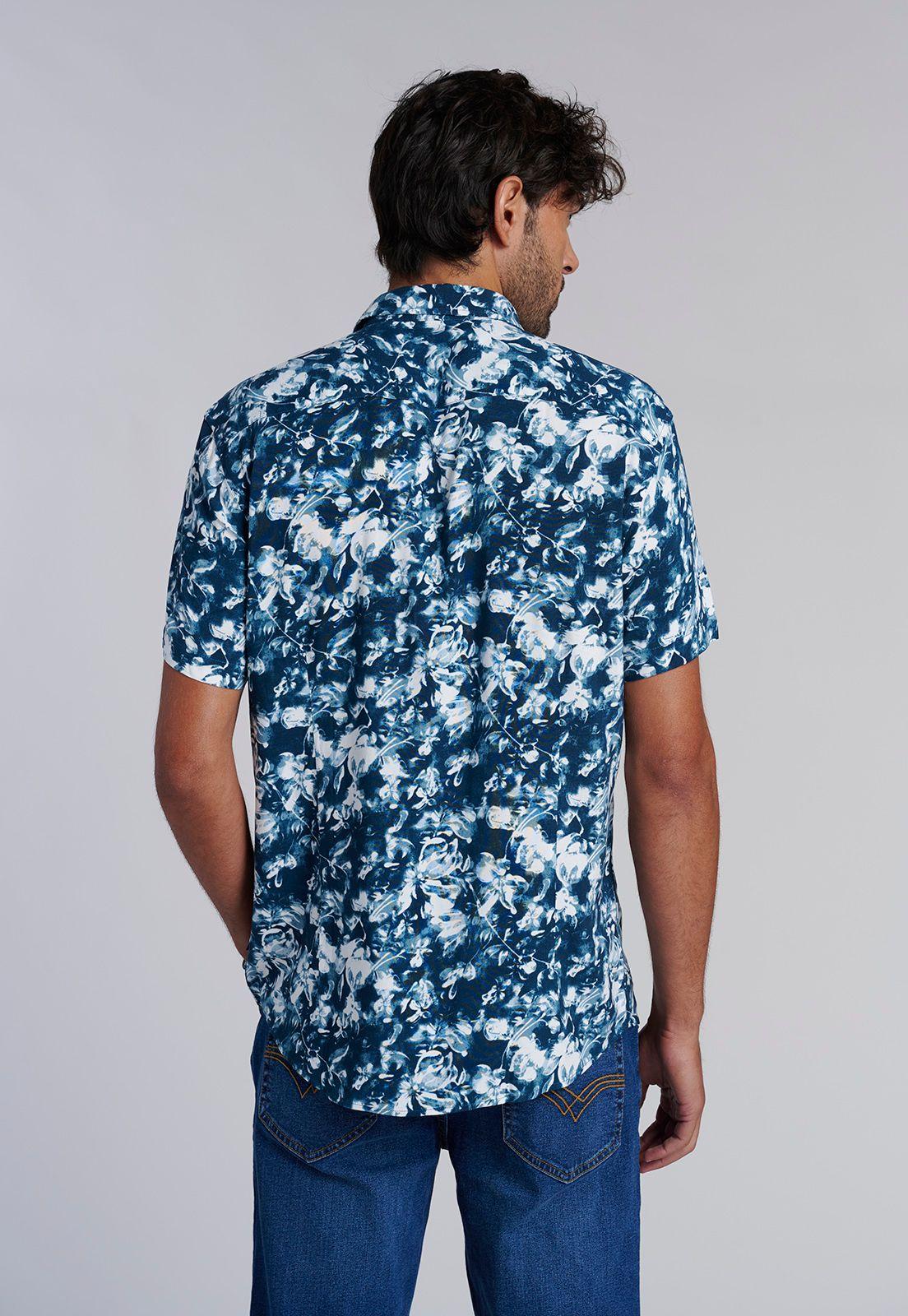 Camisa Estampada Blue Ohio Fj-3