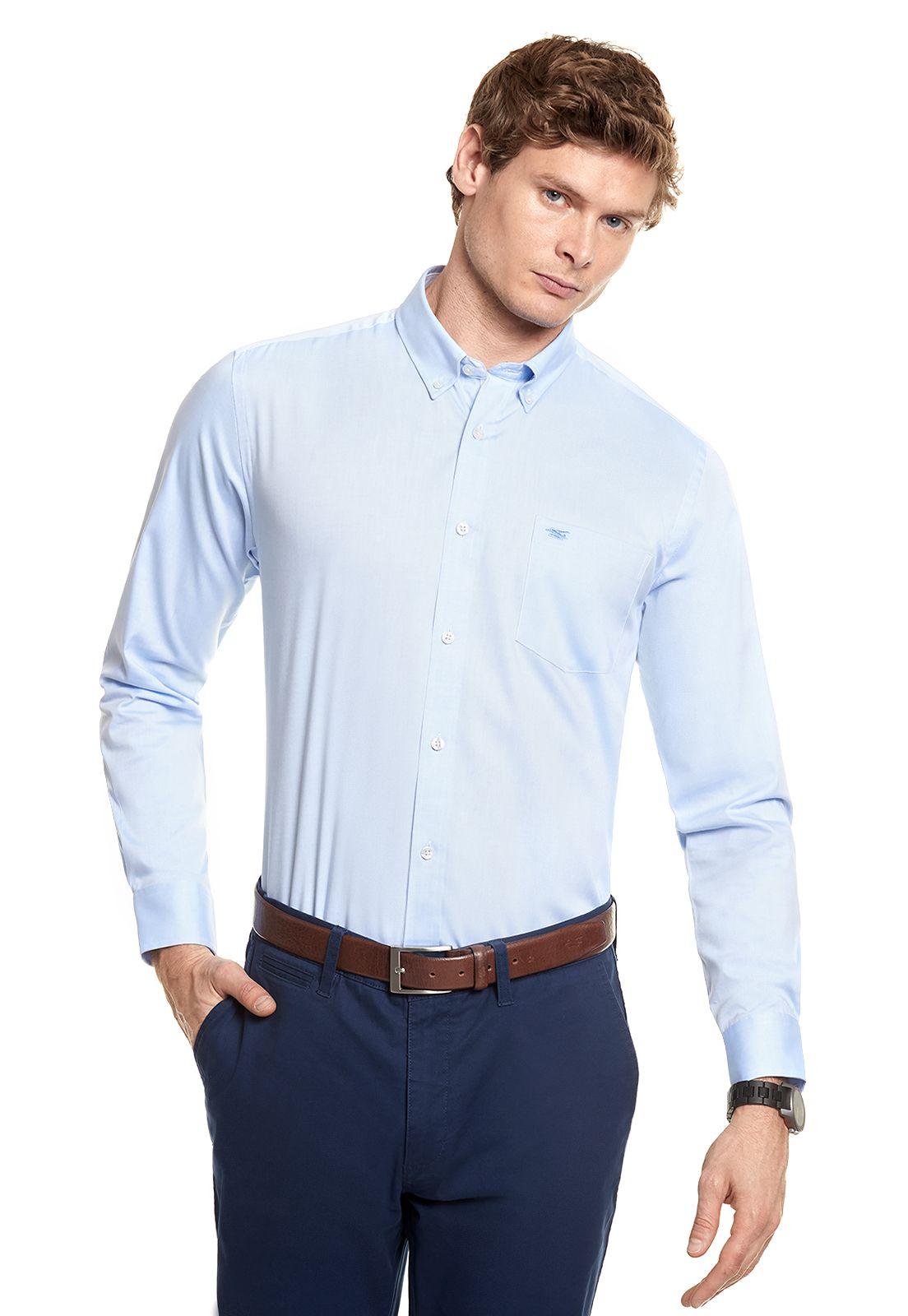 Camisa Oxford Smart Casual Sky-0