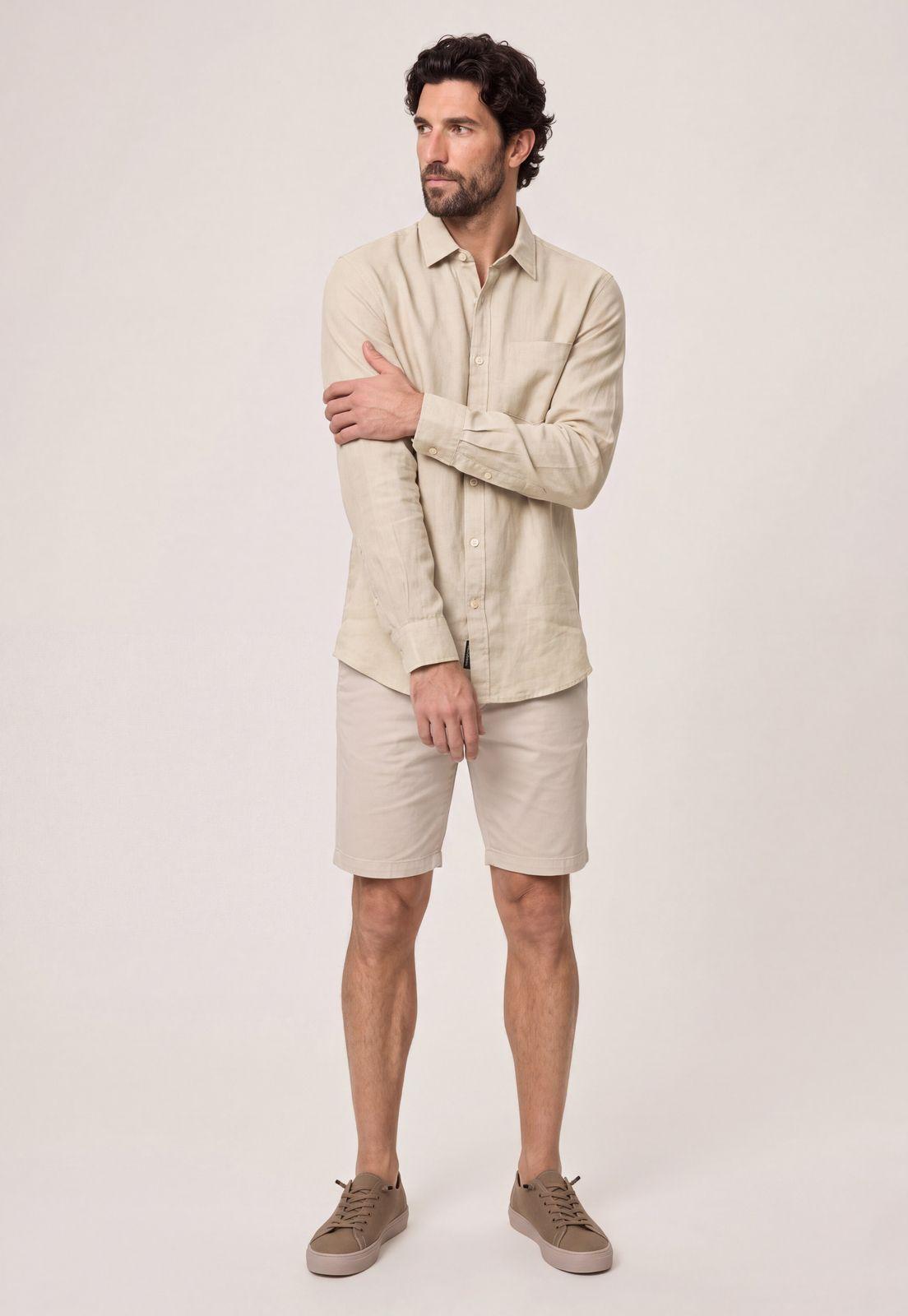 Camisa Lino Beige Green Bay-1