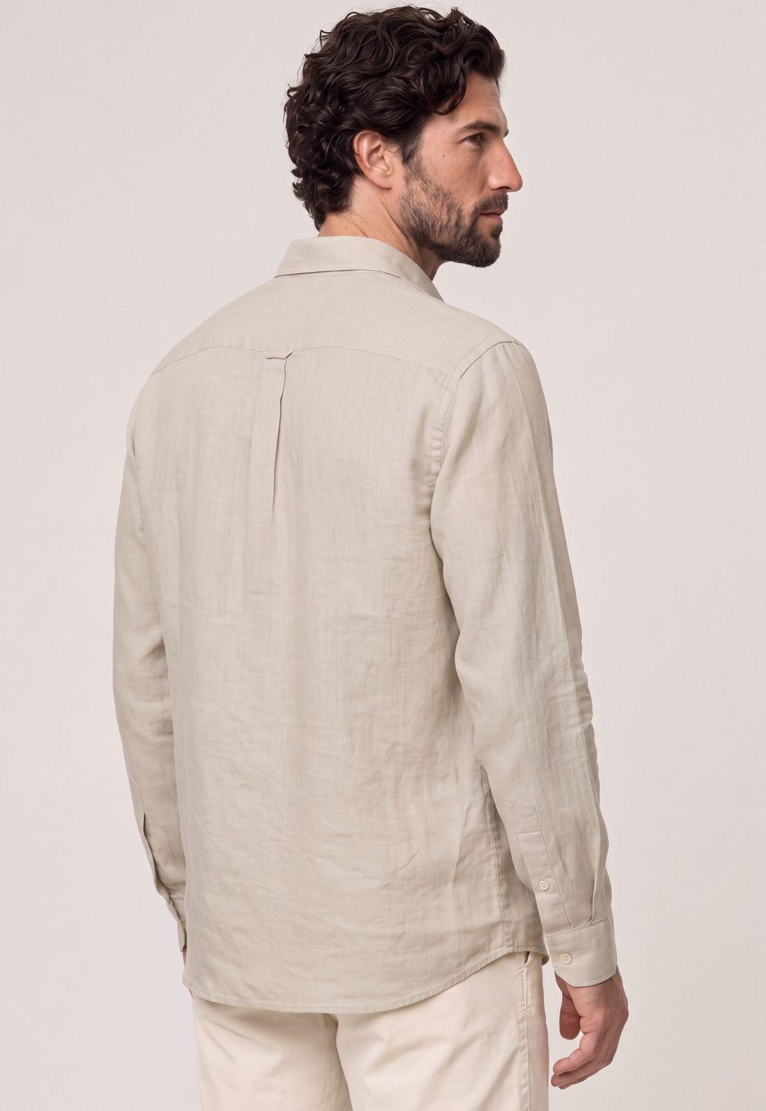 Camisa Lino Beige Green Bay-2
