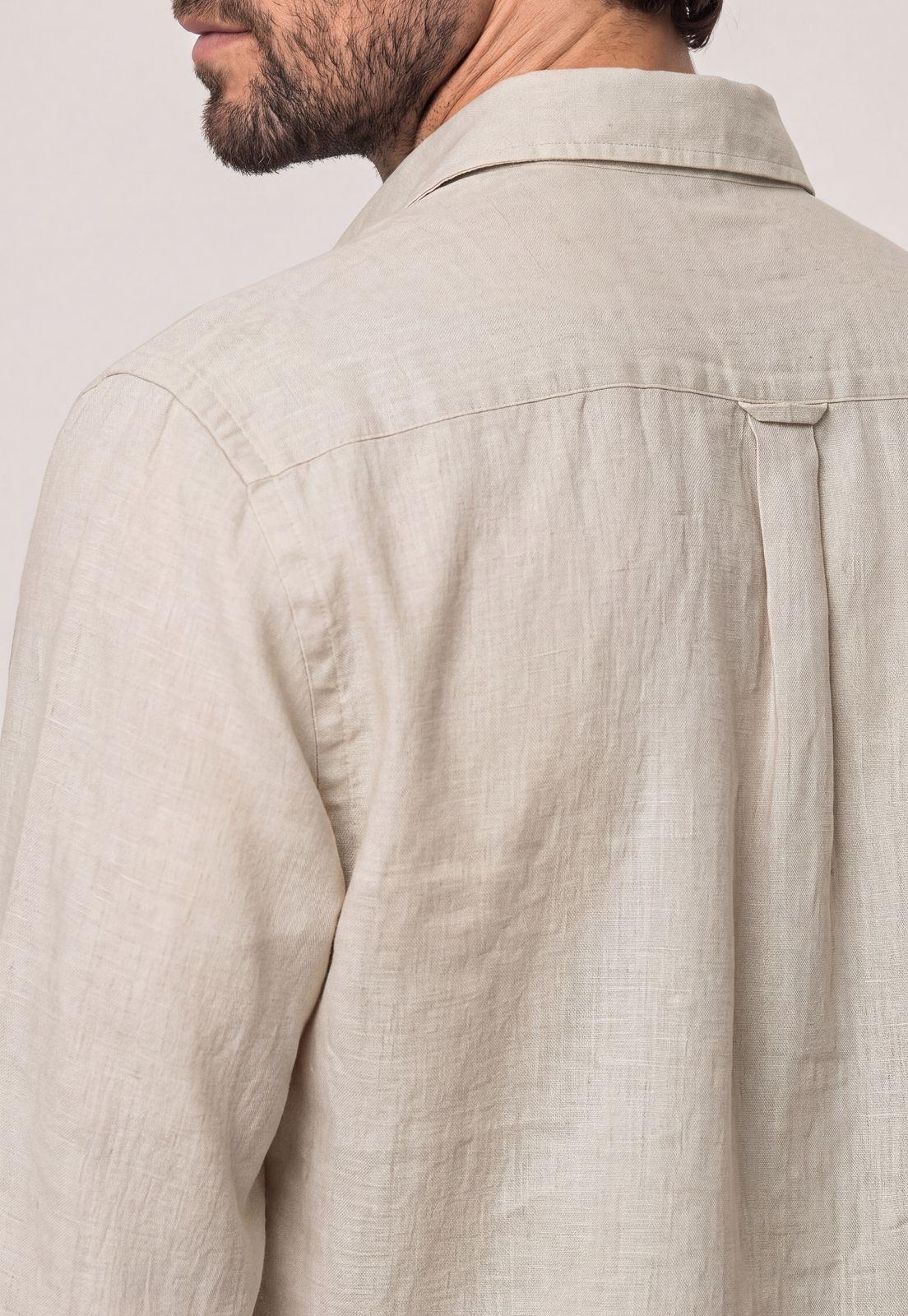 Camisa Lino Beige Green Bay-3