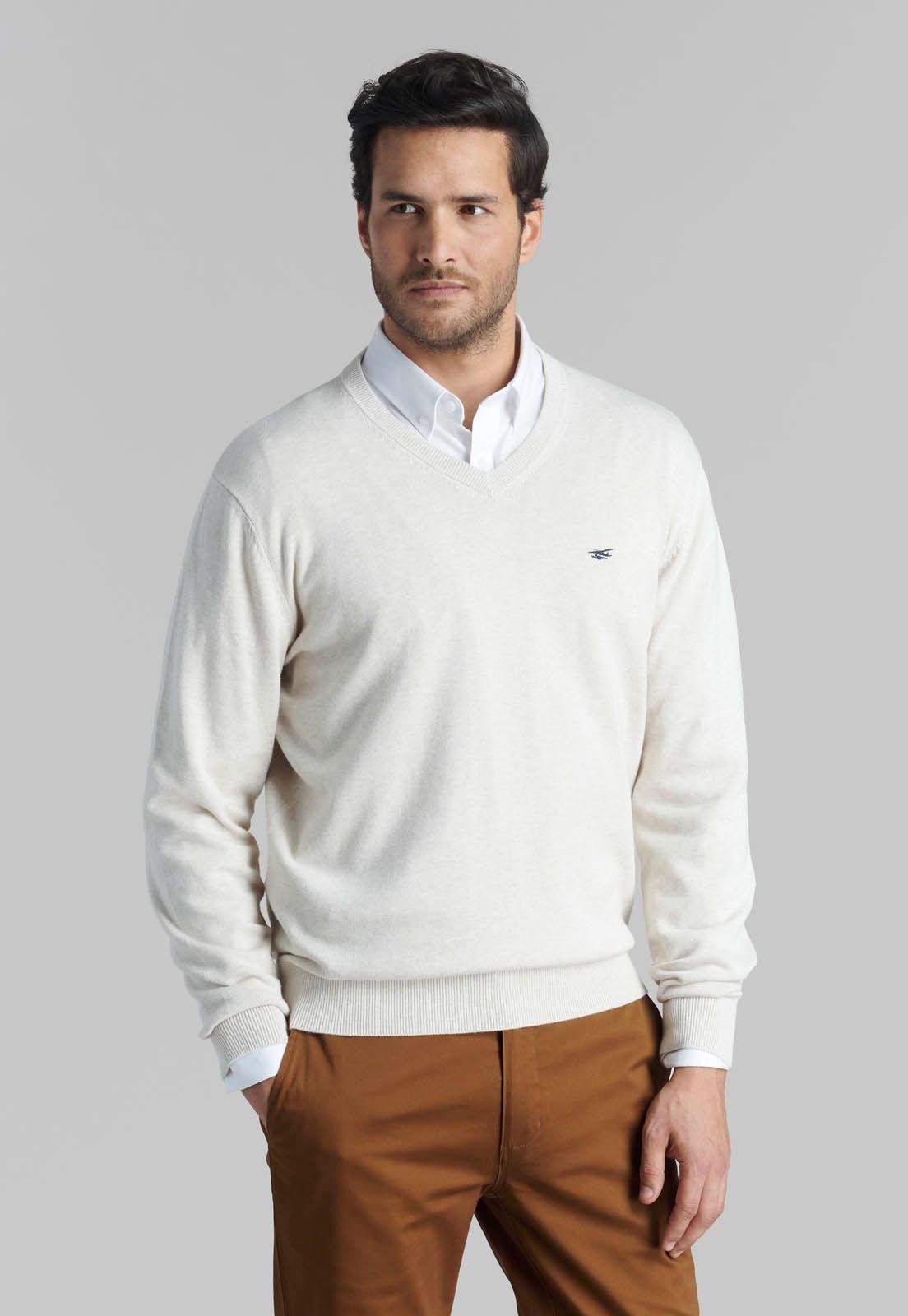 Sweater V Neck Melange Marble-0