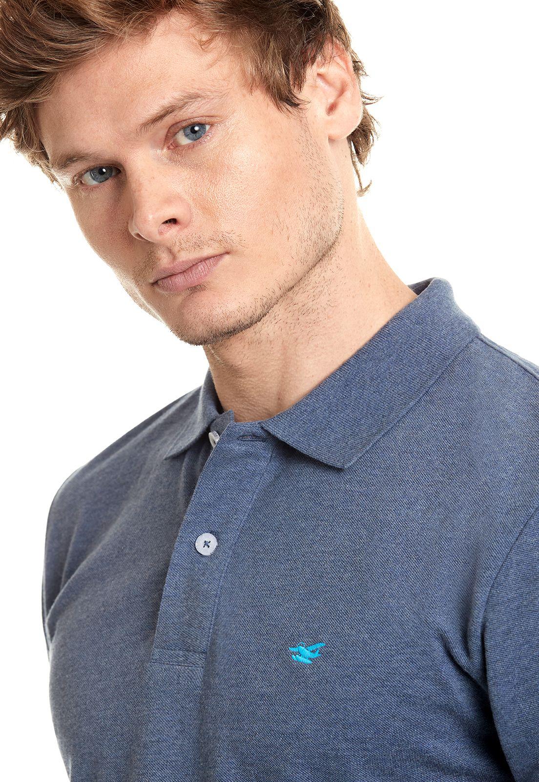 Polera Polo Básica Navy Melange-3