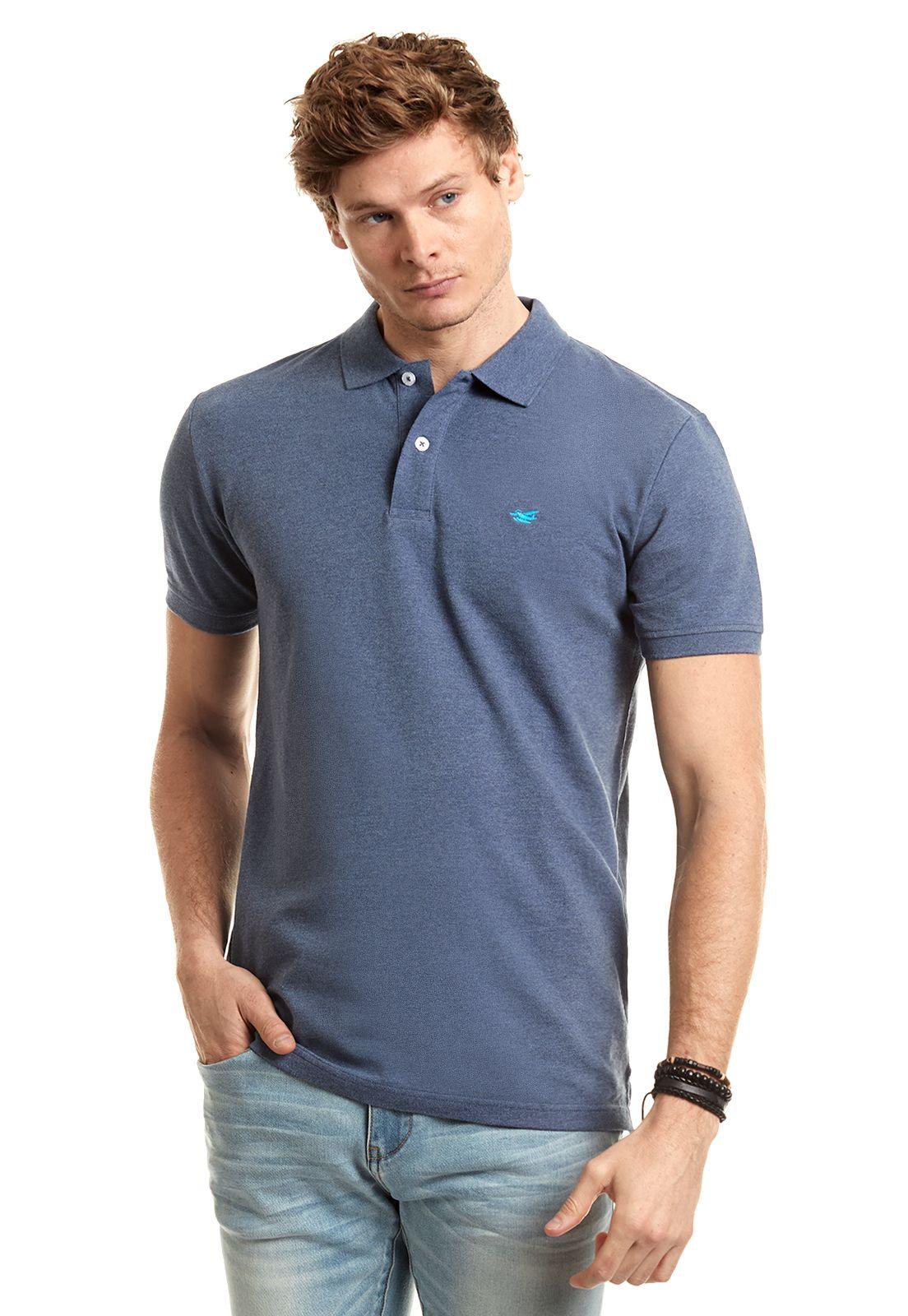 Polera Polo Básica Navy Melange-0
