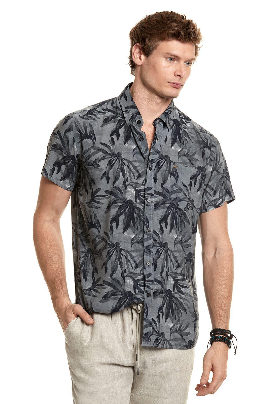 Camisa Estampada Safari Fj Grafito-0