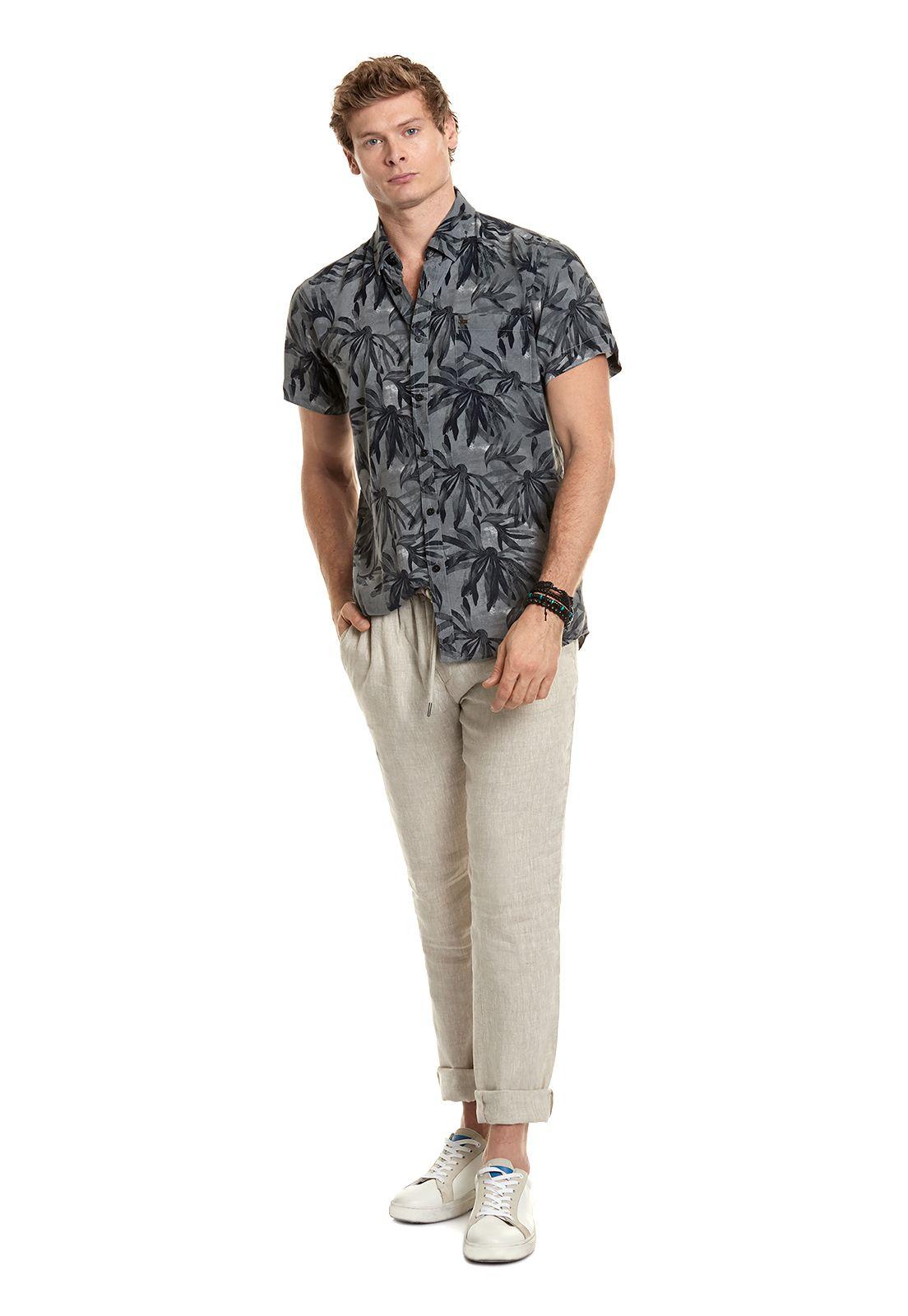 Camisa Estampada Safari Fj Grafito-1