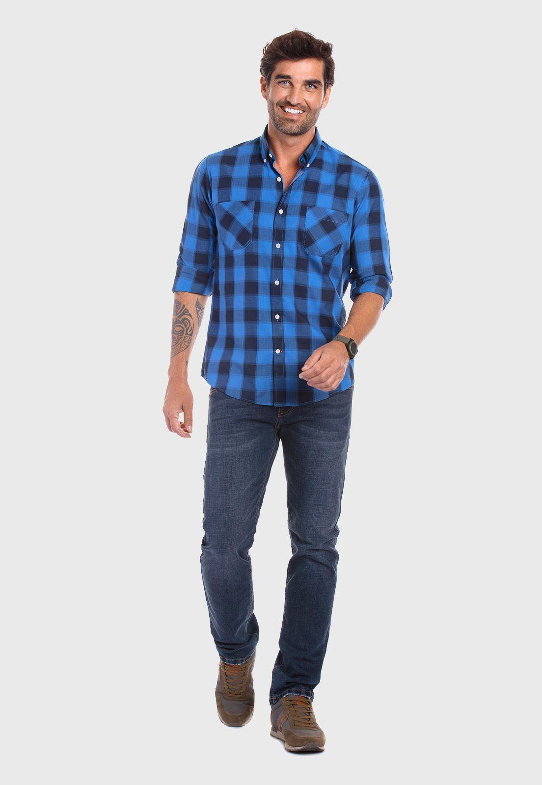 CAMISA CHECKERED BOSTON FJ BLUE-1