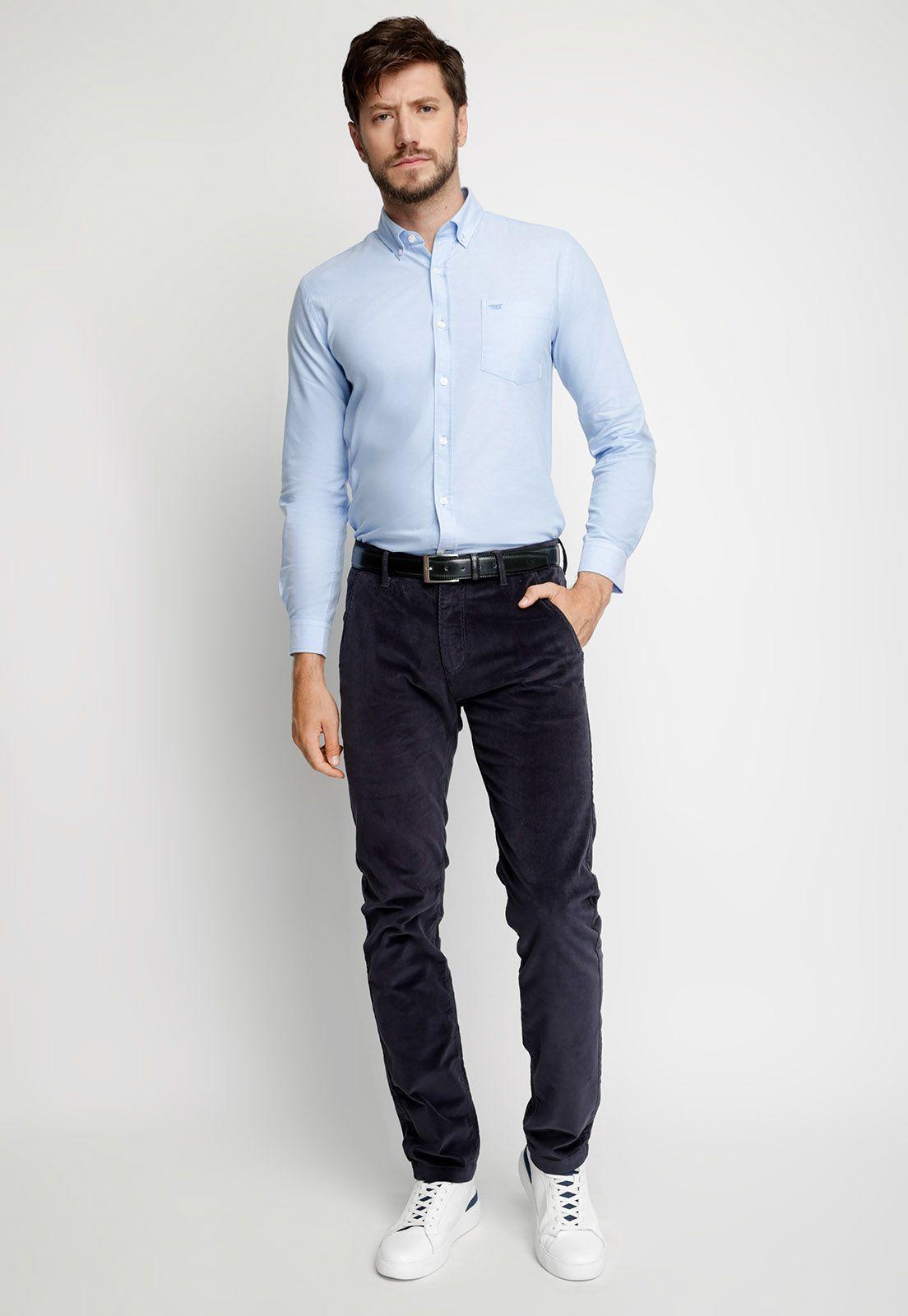 Camisa Oxford Sport F Blue-3