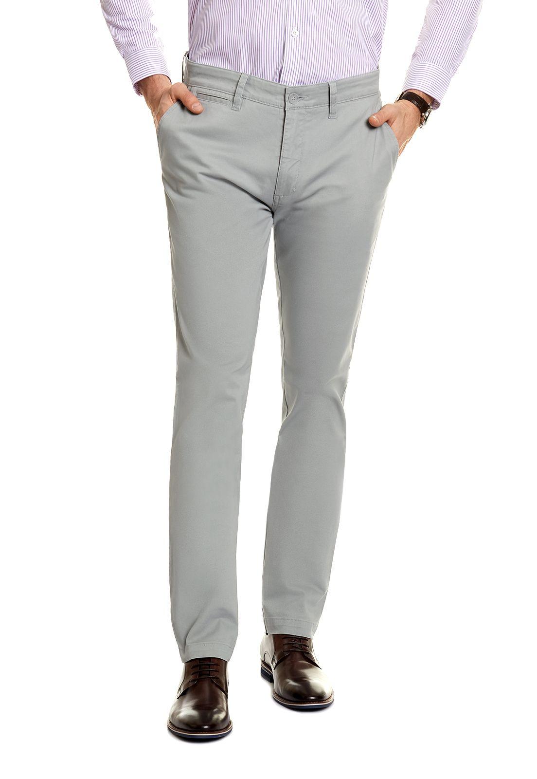 Pantalón Twill Slim /33 Grey-0