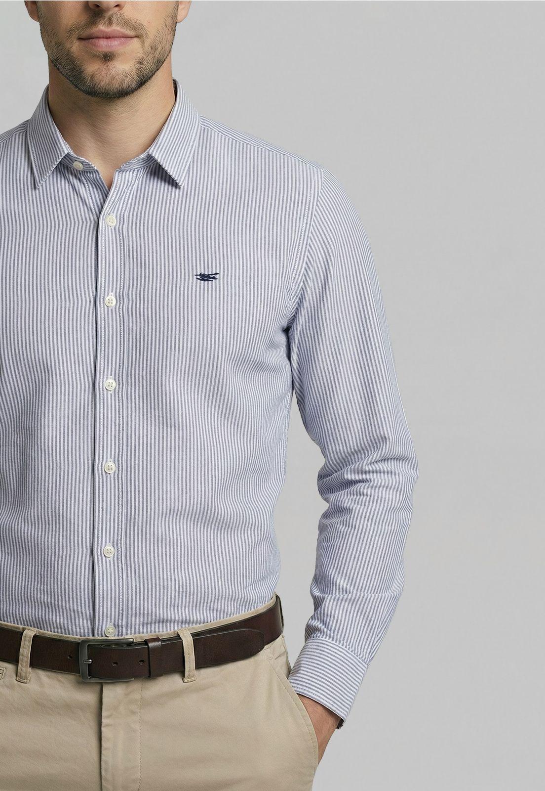 Camisa Sport Oxford Listada Navy-2