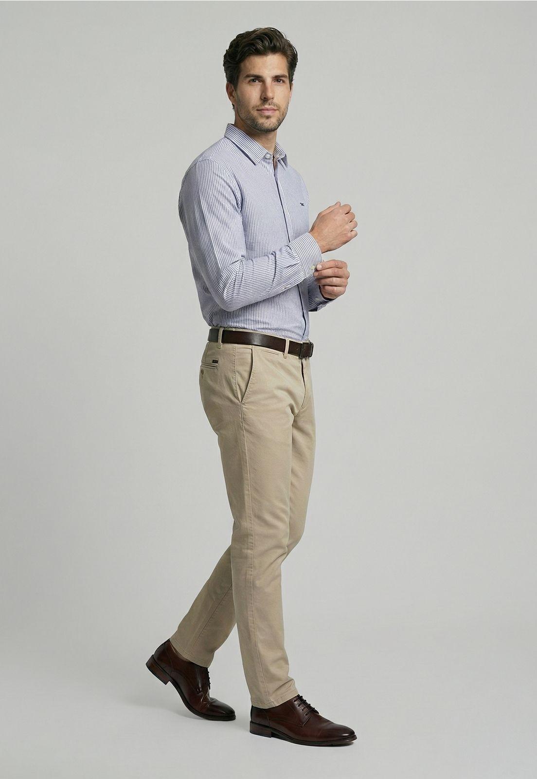 Camisa Sport Oxford Listada Navy-4