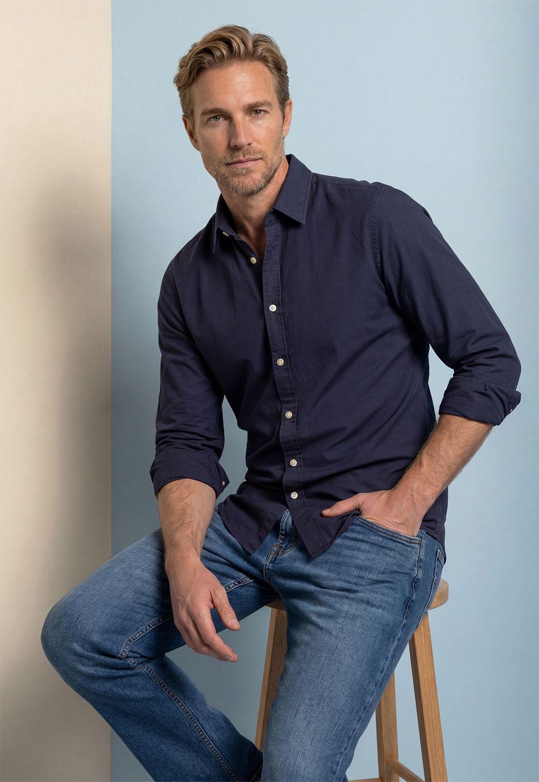 Camisa Ely Slim Navy-4