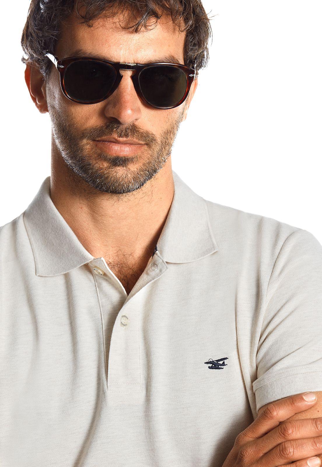 Polera Piqué Básica Ss22 Ecru Melange-3