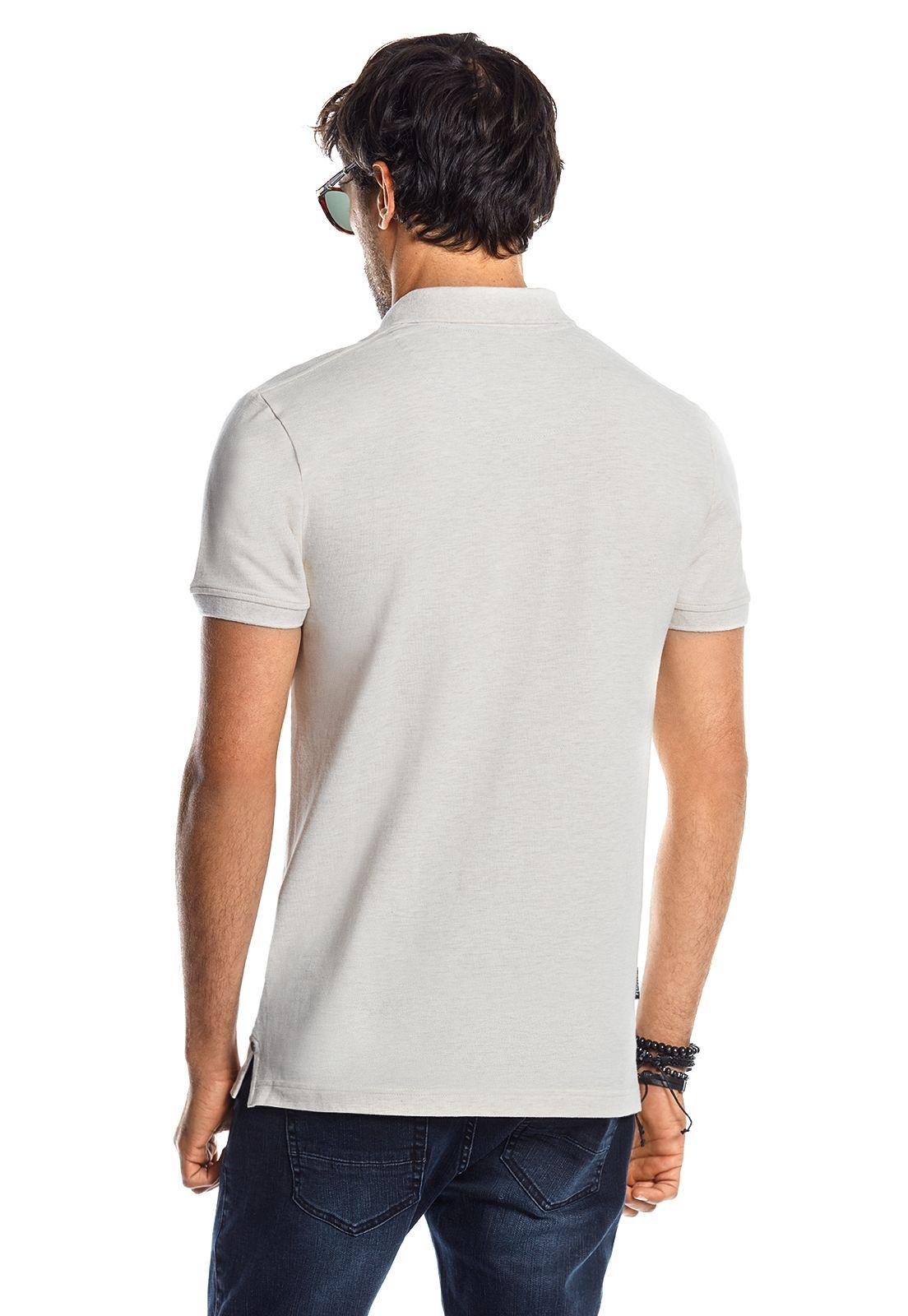 Polera Piqué Básica Ss22 Ecru Melange-2