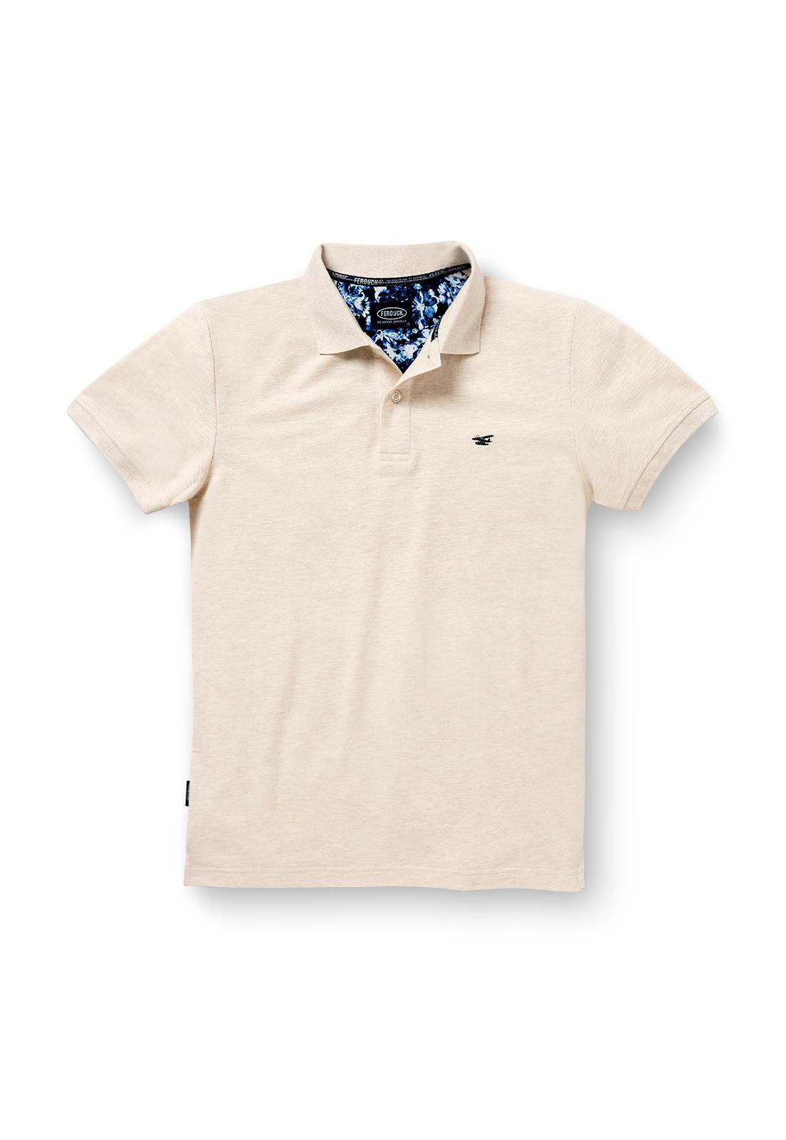 Polera Piqué Básica Ss22 Ecru Melange-4