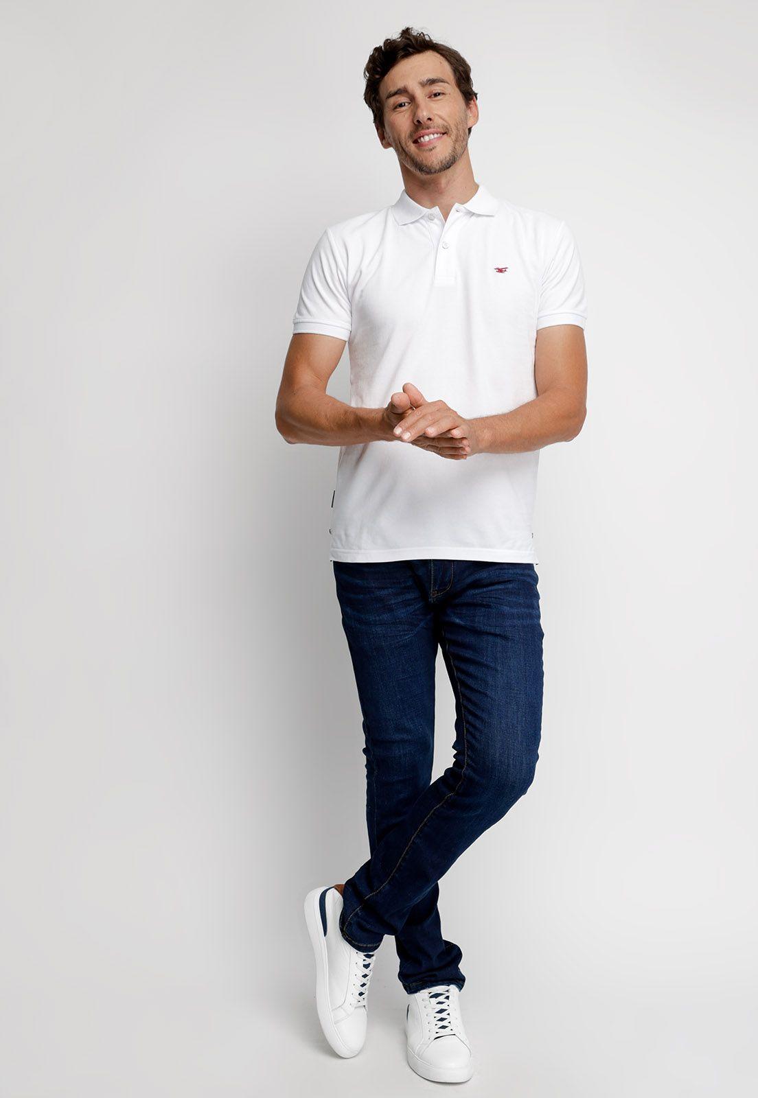 Polera Polo Básica Manga Corta White-3